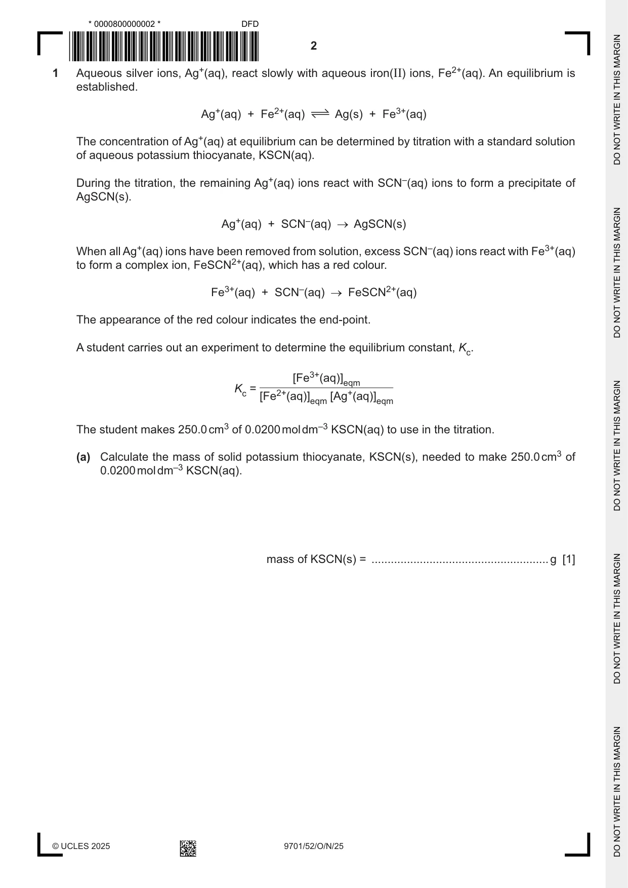 Cambridge A Level Chemistry 9701 2025 Oct/Nov Paper 5 · Variant 2 question paper, page 2 of 16