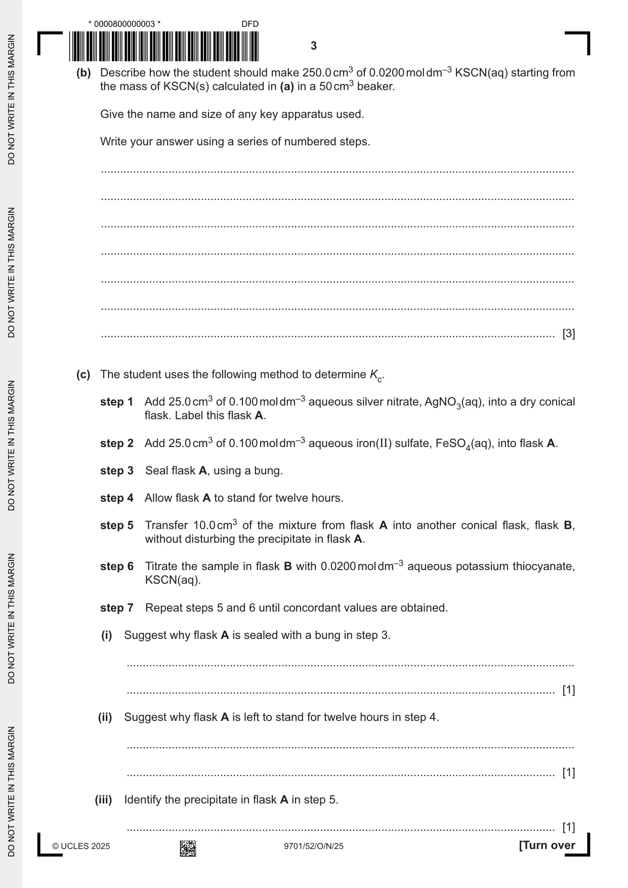 Cambridge A Level Chemistry 9701 2025 Oct/Nov Paper 5 · Variant 2 question paper, page 3 of 16