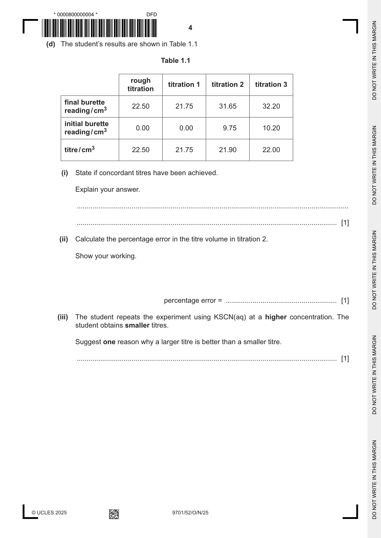 Cambridge A Level Chemistry 9701 2025 Oct/Nov Paper 5 · Variant 2 question paper, page 4 of 16