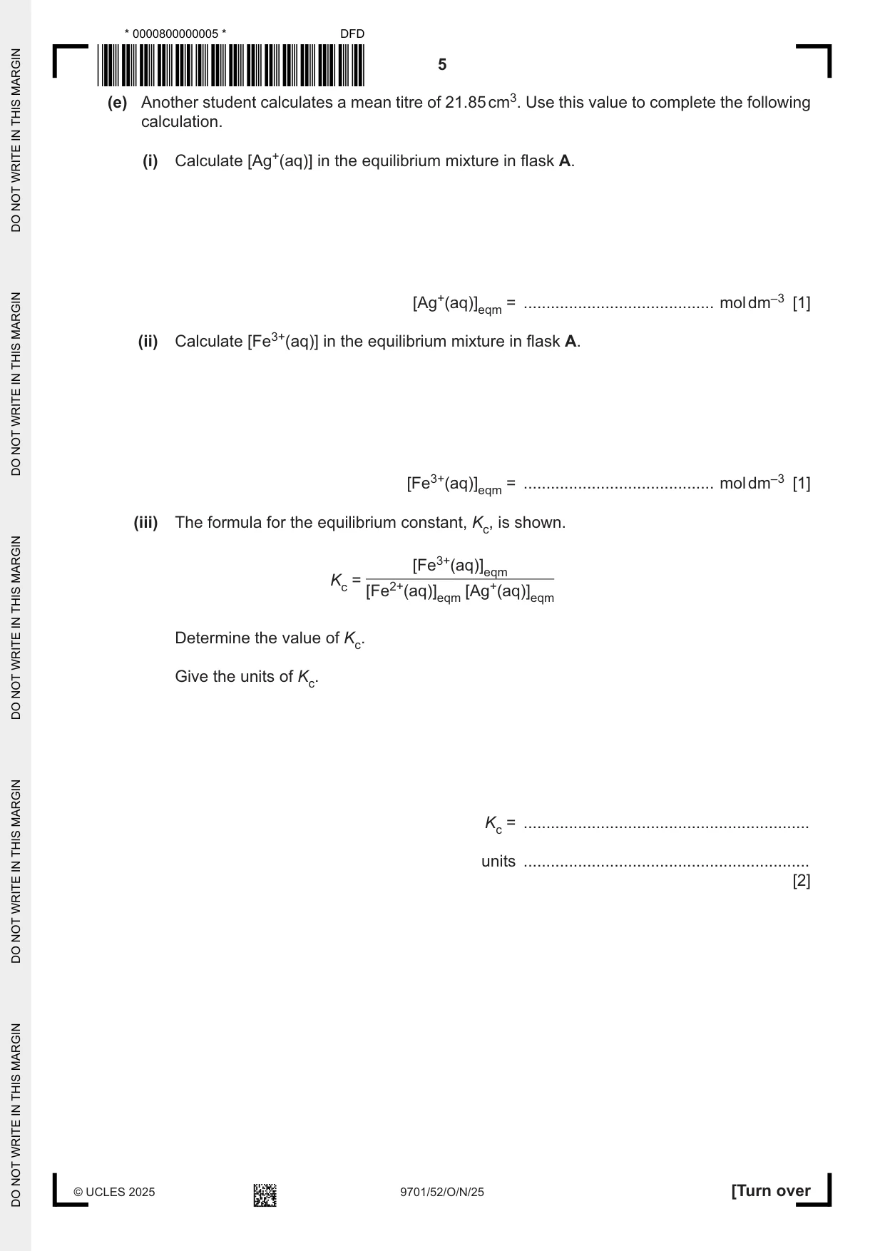 Cambridge A Level Chemistry 9701 2025 Oct/Nov Paper 5 · Variant 2 question paper, page 5 of 16