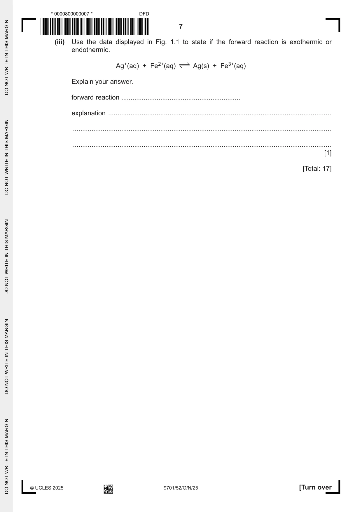 Cambridge A Level Chemistry 9701 2025 Oct/Nov Paper 5 · Variant 2 question paper, page 7 of 16