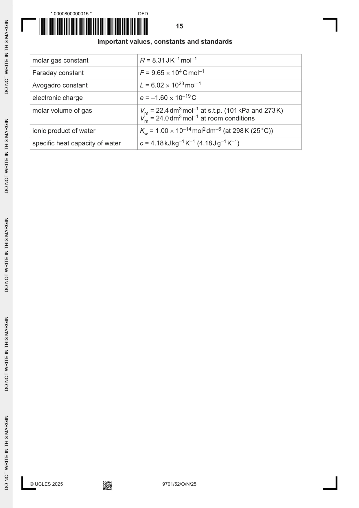 Cambridge A Level Chemistry 9701 2025 Oct/Nov Paper 5 · Variant 2 question paper, page 15 of 16