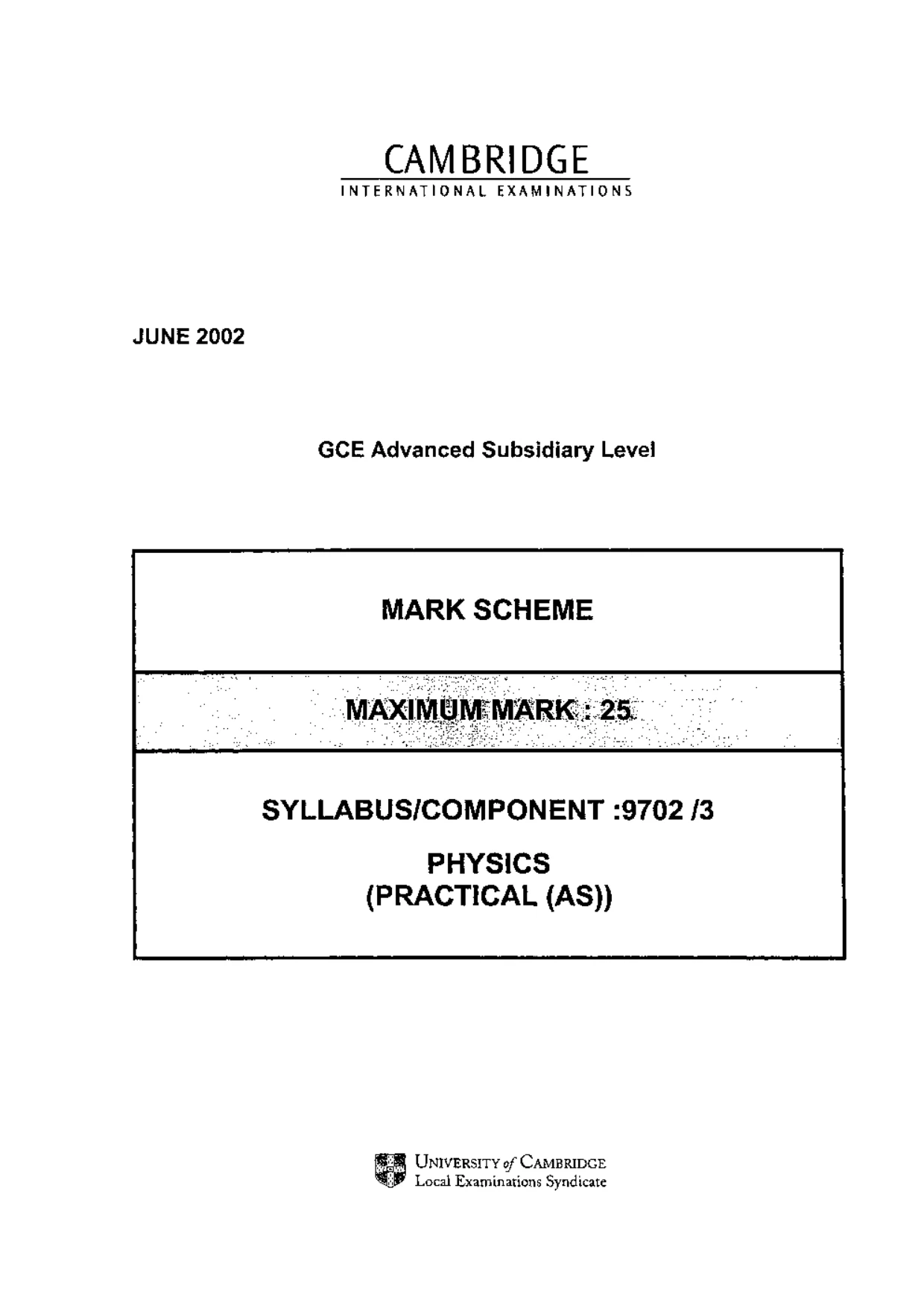 Mark scheme, page 1 of 5