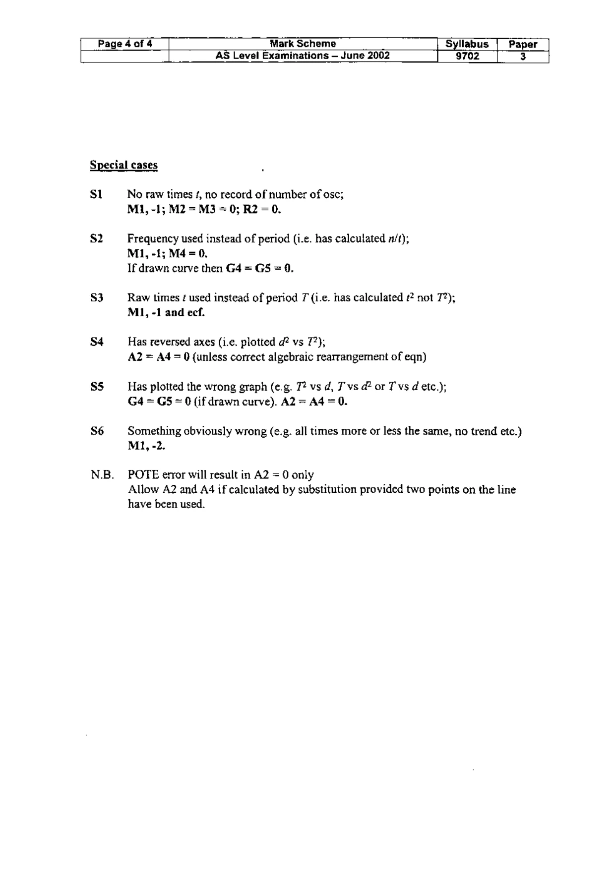 Mark scheme, page 5 of 5
