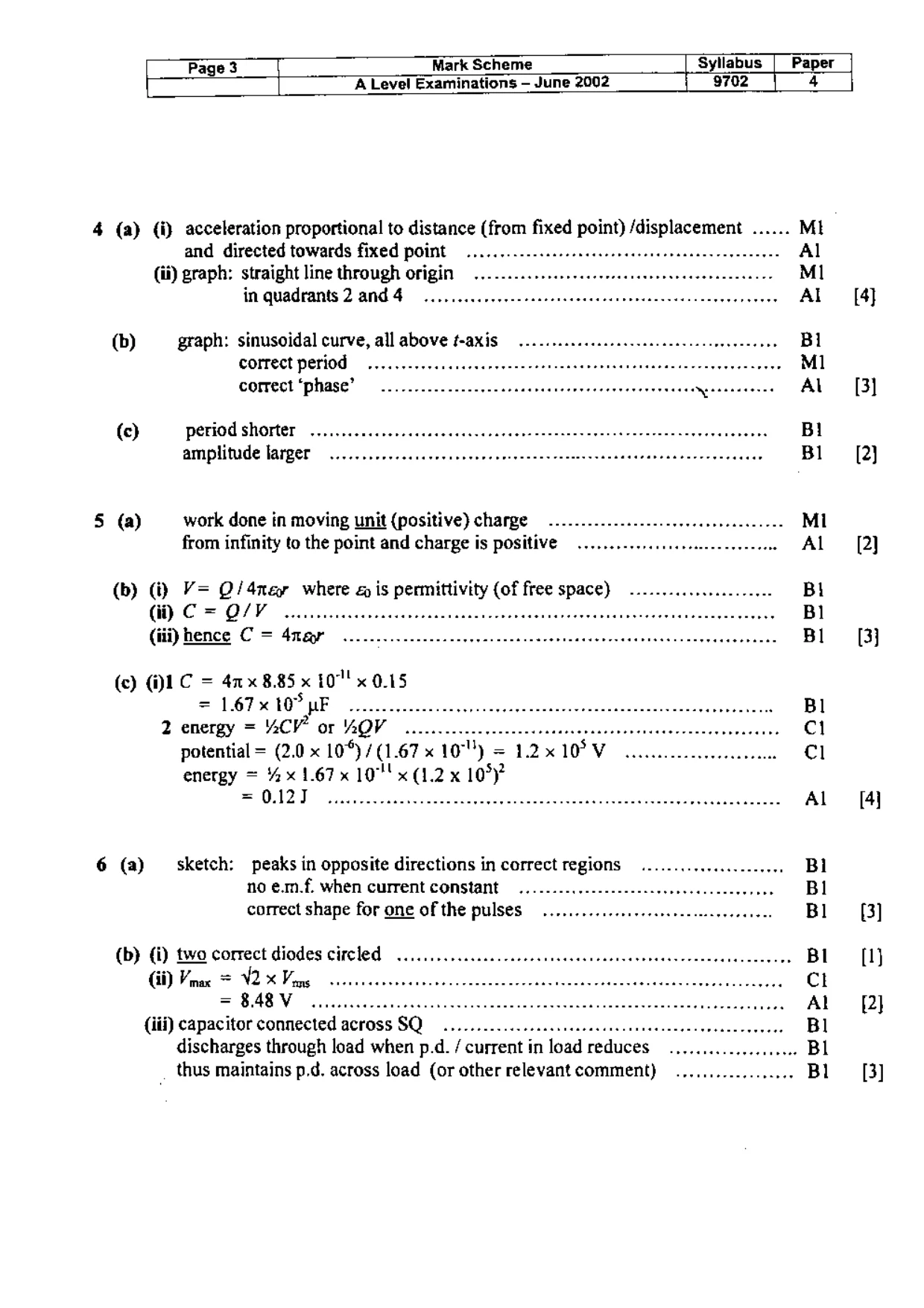 Mark scheme, page 4 of 5