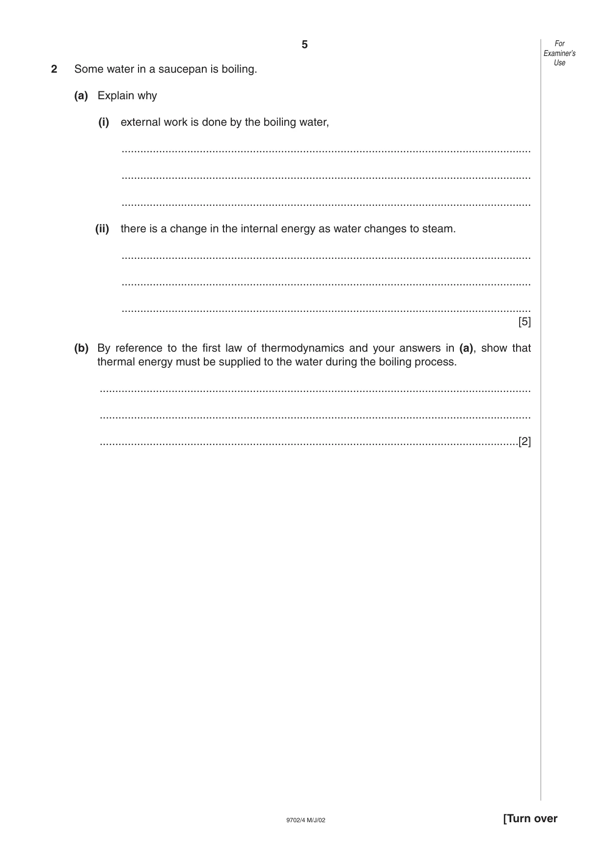Cambridge A Level Physics 9702 2002 May/June Paper 4 · Variant 1 question paper, page 5 of 16