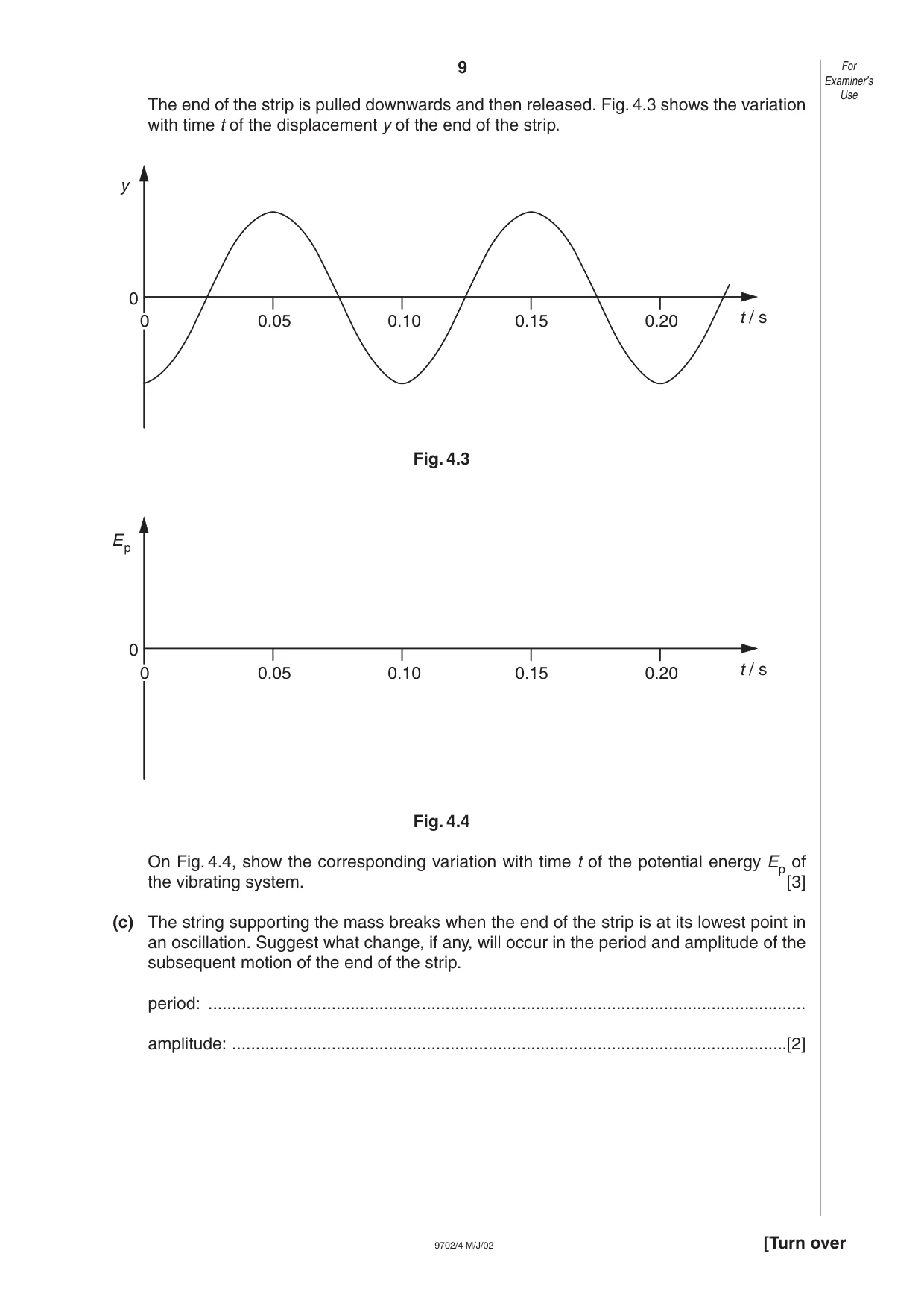 Cambridge A Level Physics 9702 2002 May/June Paper 4 · Variant 1 question paper, page 9 of 16