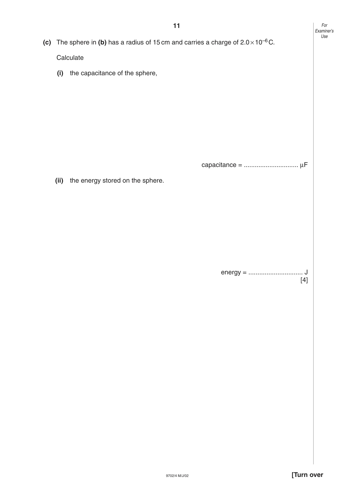 Cambridge A Level Physics 9702 2002 May/June Paper 4 · Variant 1 question paper, page 11 of 16