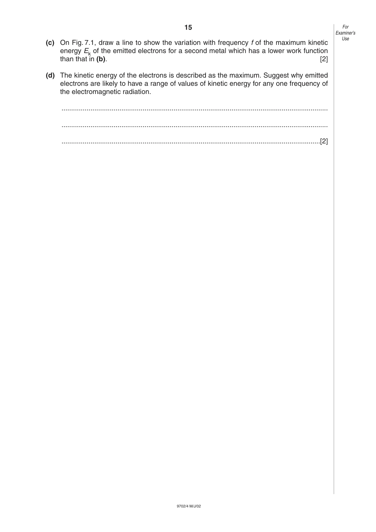 Cambridge A Level Physics 9702 2002 May/June Paper 4 · Variant 1 question paper, page 15 of 16
