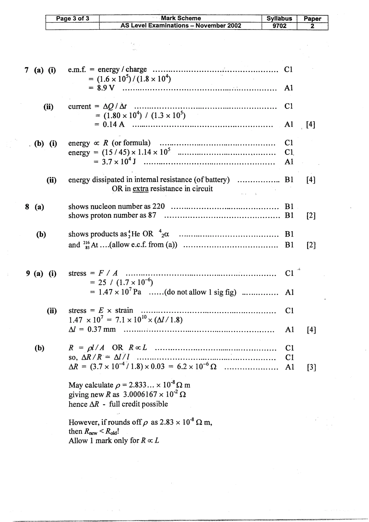 Mark scheme, page 4 of 4