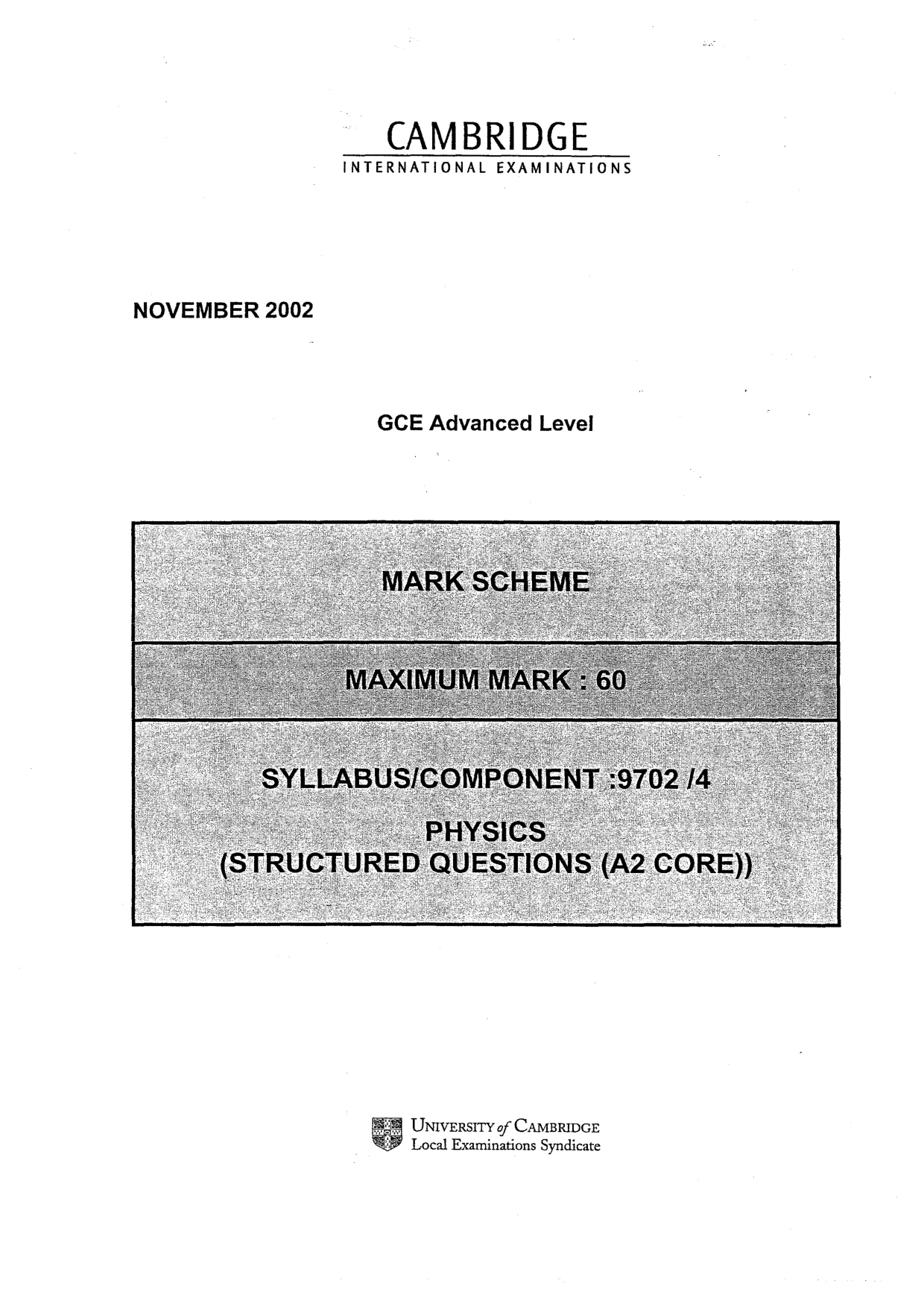 Mark scheme, page 1 of 4