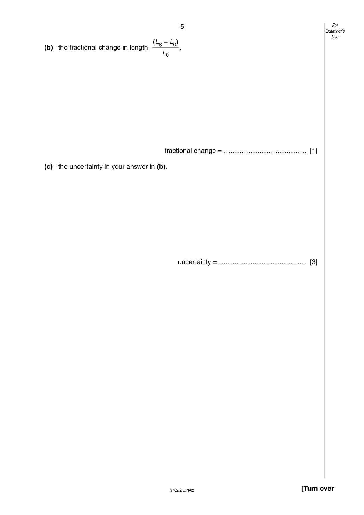 Cambridge A Level Physics 9702 2002 Oct/Nov Paper 2 · Variant 1 question paper, page 5 of 16