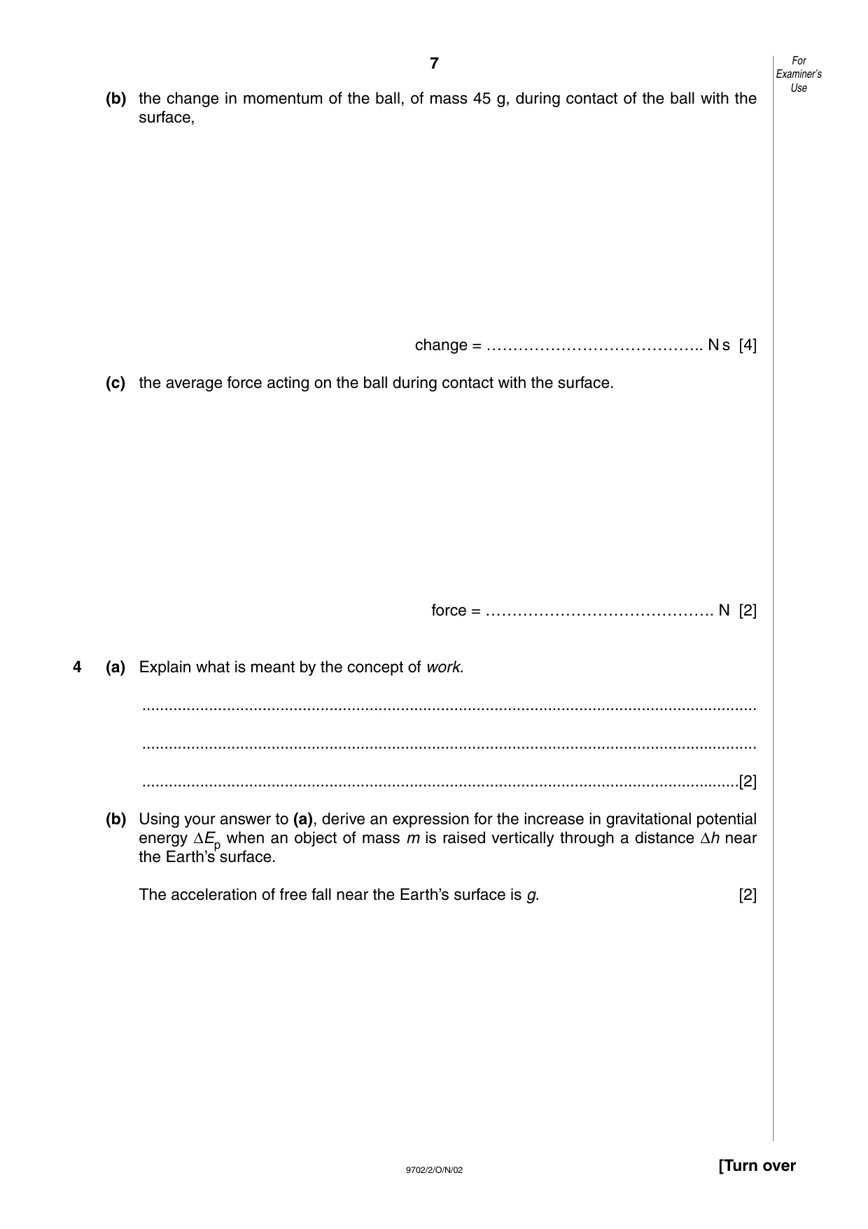 Cambridge A Level Physics 9702 2002 Oct/Nov Paper 2 · Variant 1 question paper, page 7 of 16