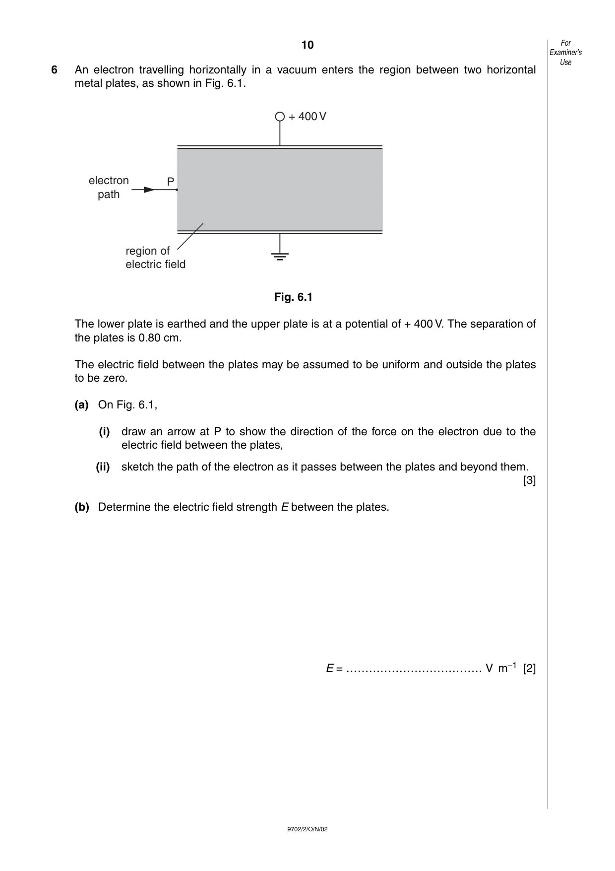 Cambridge A Level Physics 9702 2002 Oct/Nov Paper 2 · Variant 1 question paper, page 10 of 16