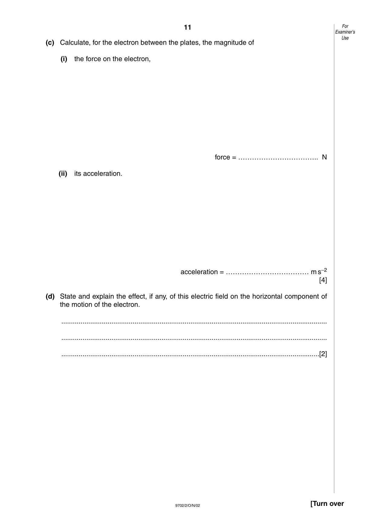 Cambridge A Level Physics 9702 2002 Oct/Nov Paper 2 · Variant 1 question paper, page 11 of 16