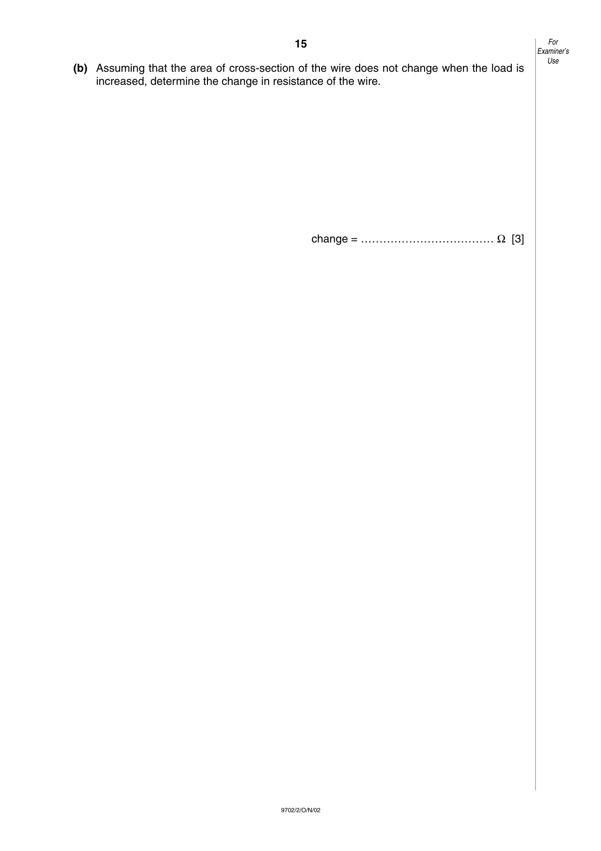Cambridge A Level Physics 9702 2002 Oct/Nov Paper 2 · Variant 1 question paper, page 15 of 16