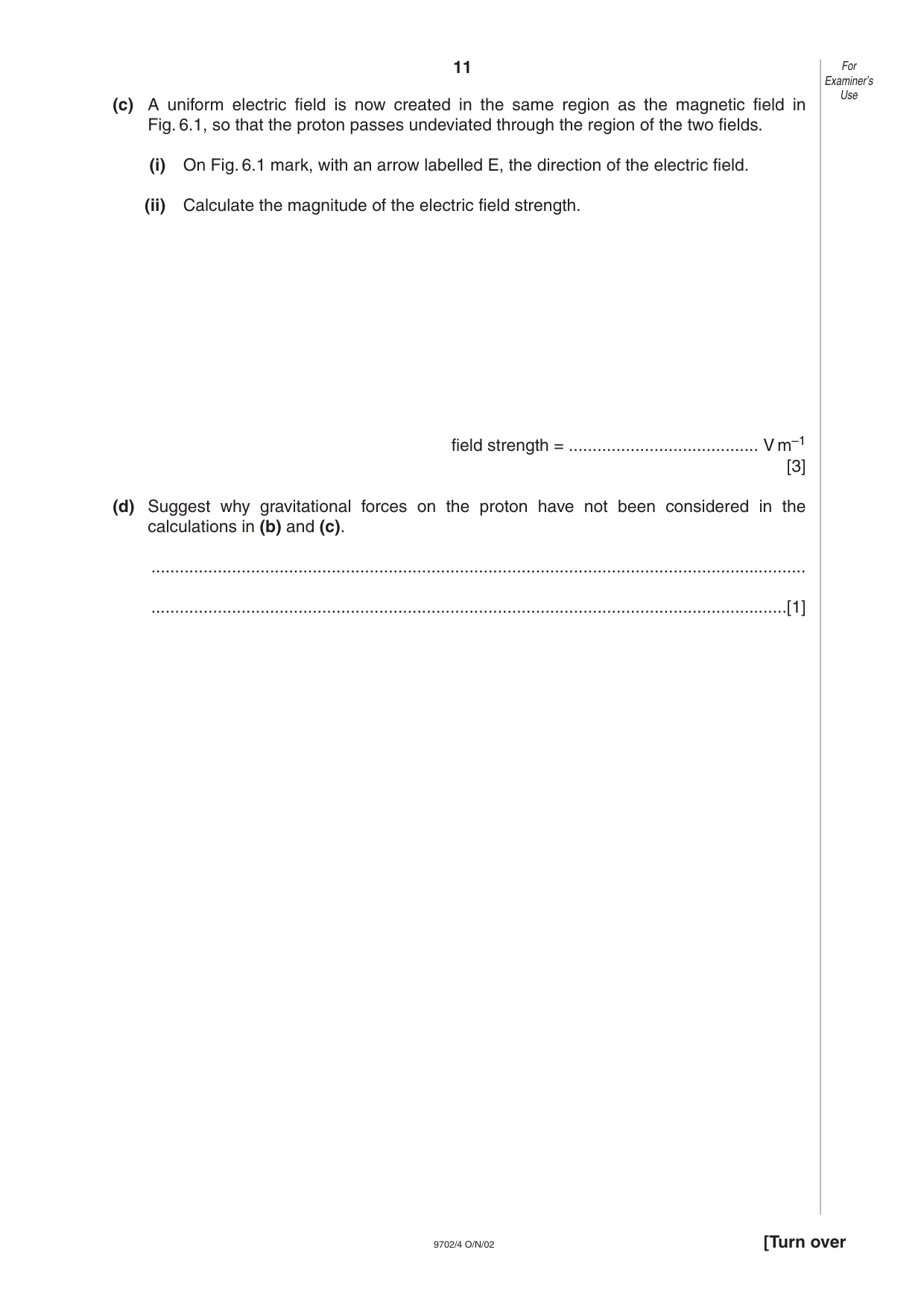 Cambridge A Level Physics 9702 2002 Oct/Nov Paper 4 · Variant 1 question paper, page 11 of 16