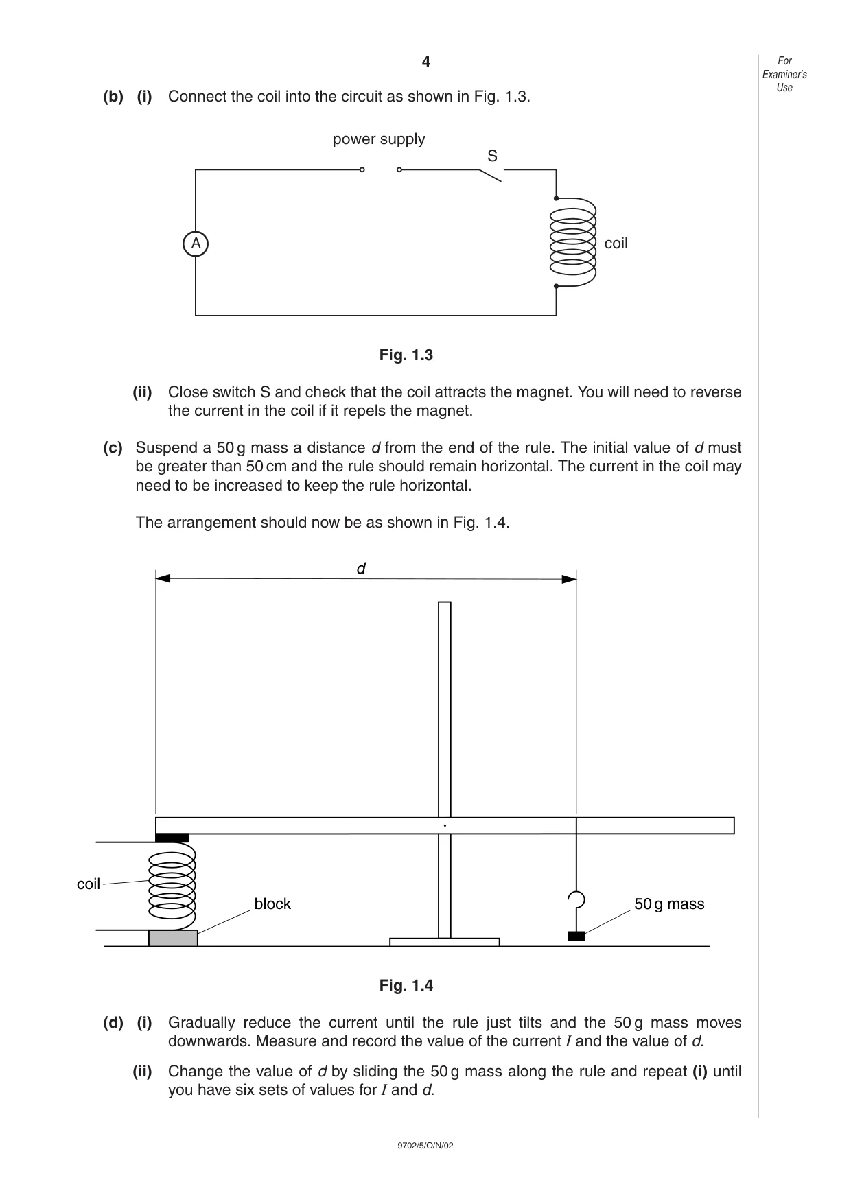Cambridge A Level Physics 9702 2002 Oct/Nov Paper 5 · Variant 1 question paper, page 4 of 12