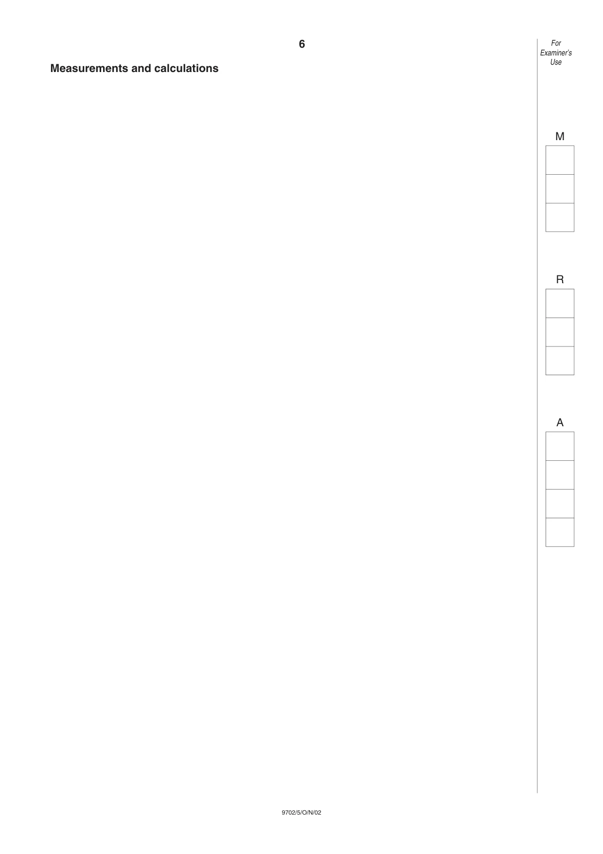 Cambridge A Level Physics 9702 2002 Oct/Nov Paper 5 · Variant 1 question paper, page 6 of 12