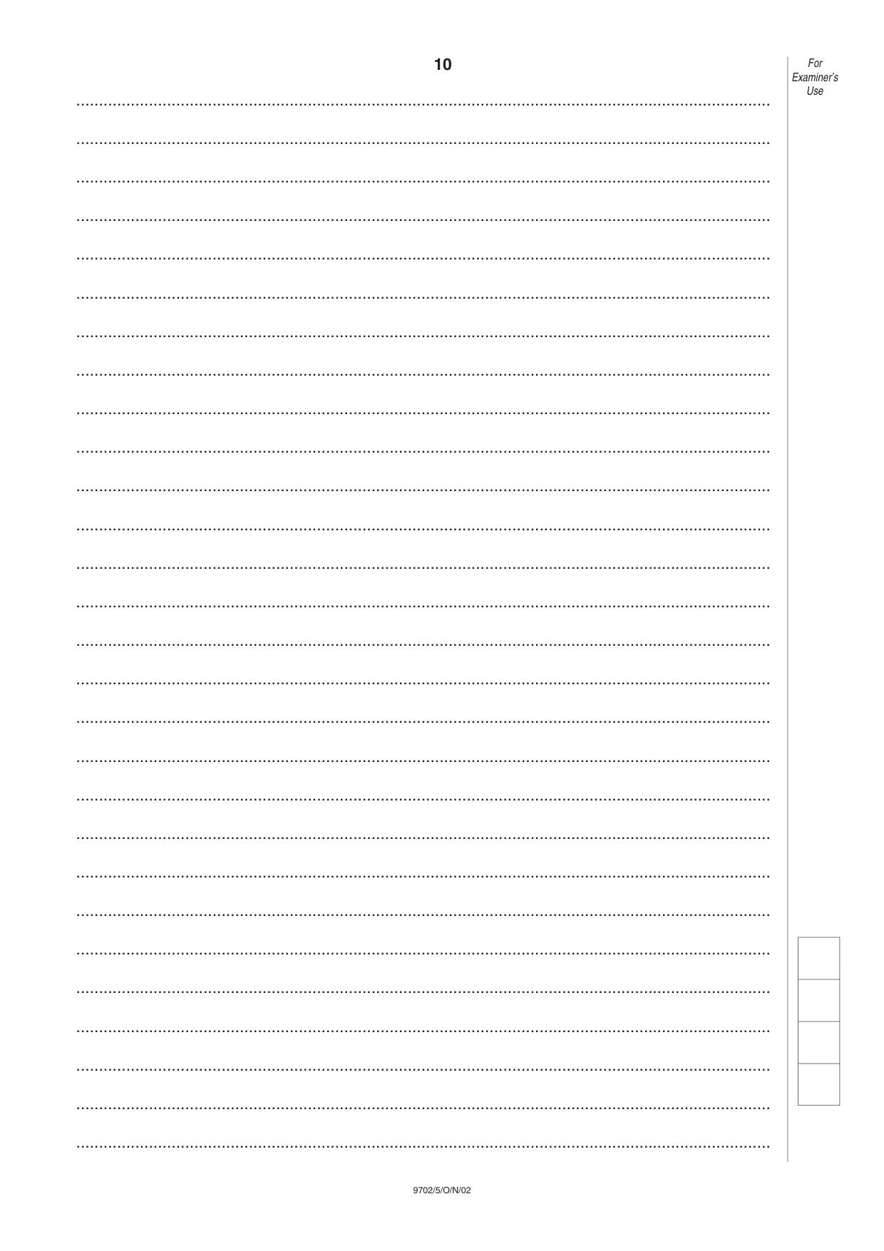 Cambridge A Level Physics 9702 2002 Oct/Nov Paper 5 · Variant 1 question paper, page 10 of 12