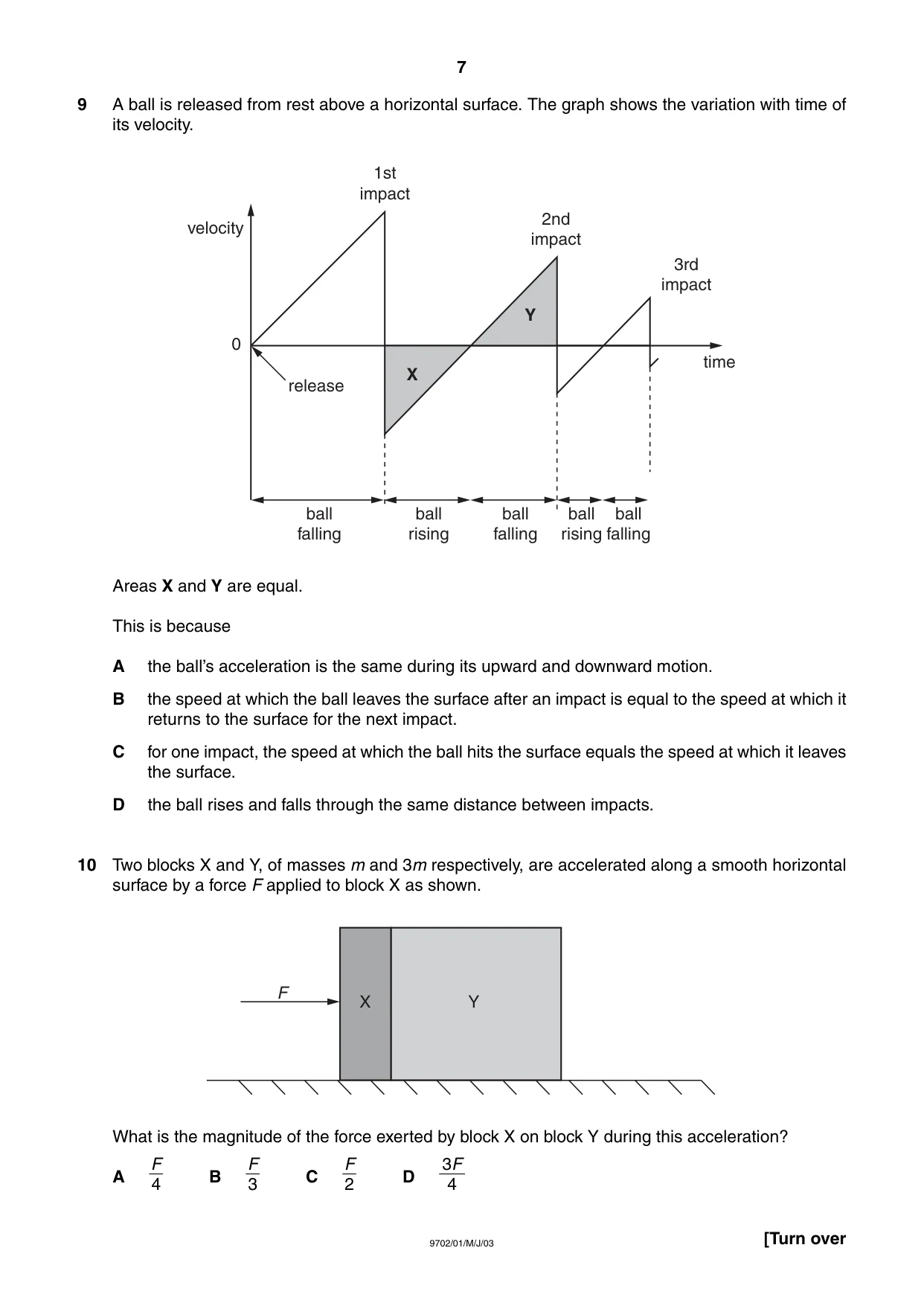 Cambridge A Level Physics 9702 2003 May/June Paper 1 · Variant 1 question paper, page 7 of 20