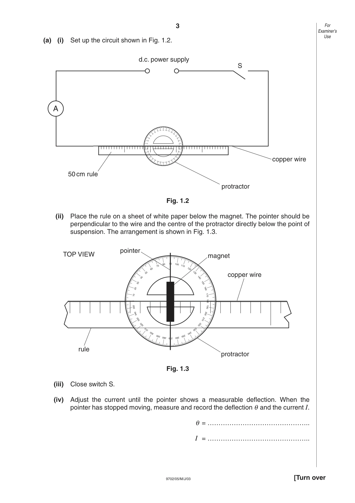 Cambridge A Level Physics 9702 2003 May/June Paper 5 · Variant 1 question paper, page 3 of 12