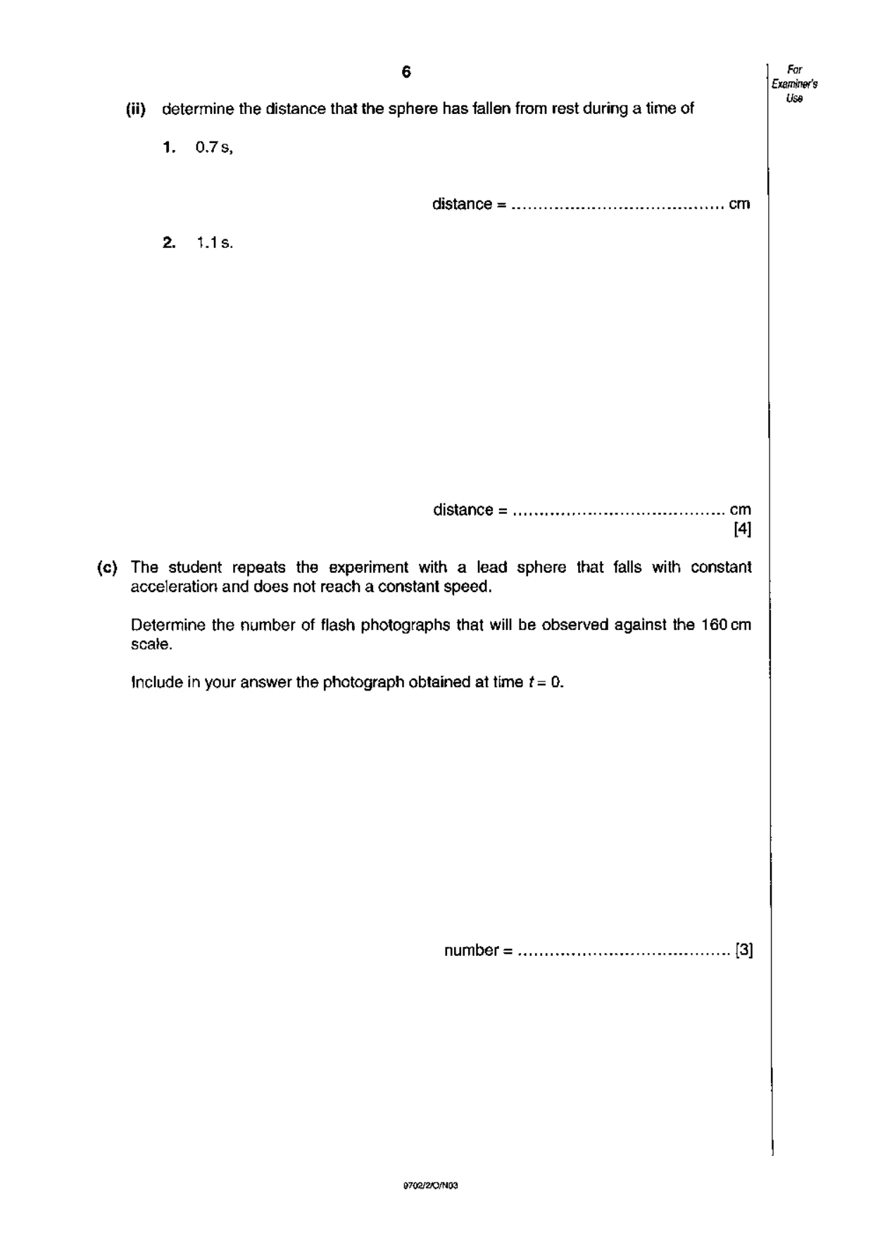 Cambridge A Level Physics 9702 2003 Oct/Nov Paper 2 · Variant 1 question paper, page 6 of 20