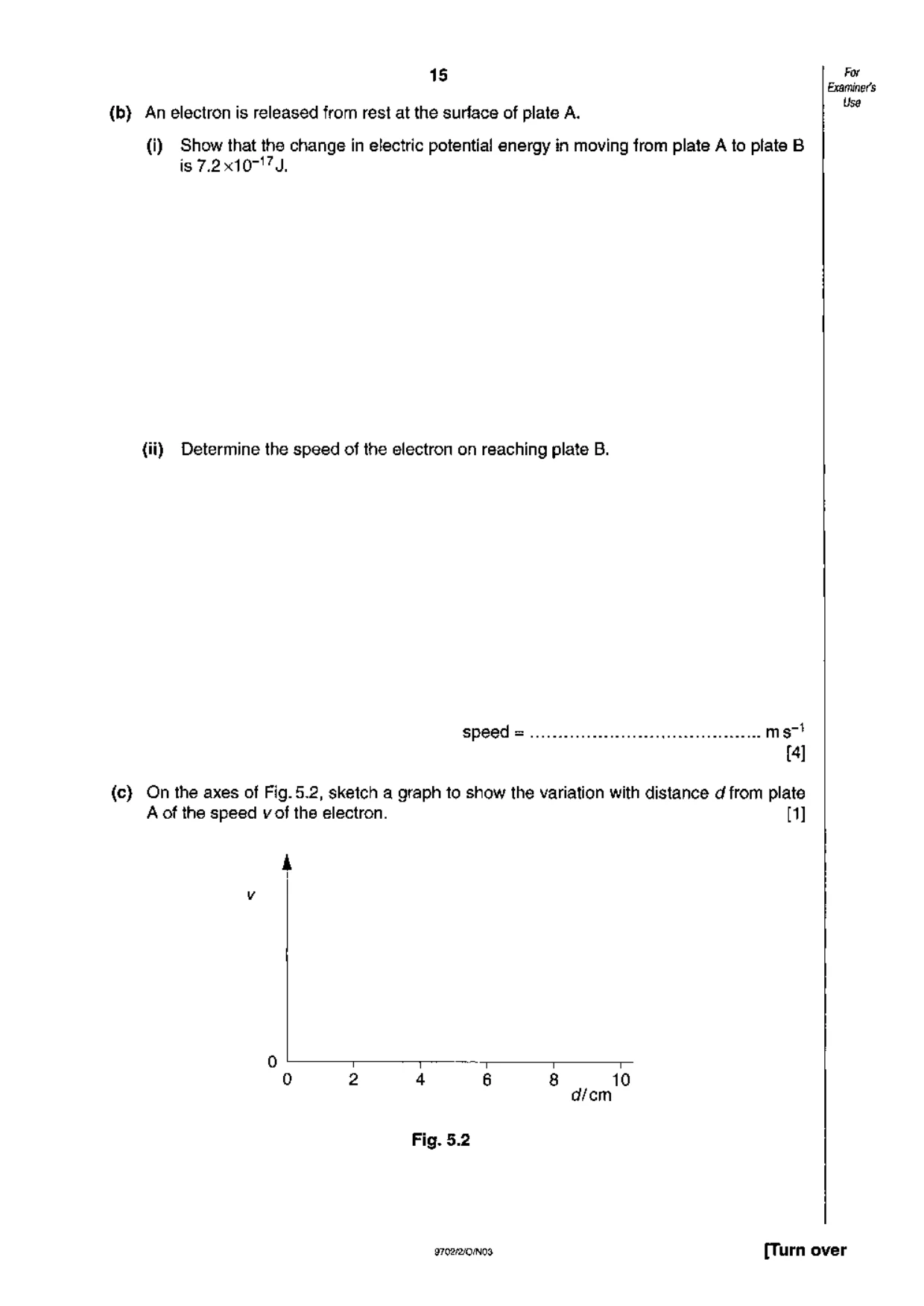 Cambridge A Level Physics 9702 2003 Oct/Nov Paper 2 · Variant 1 question paper, page 15 of 20