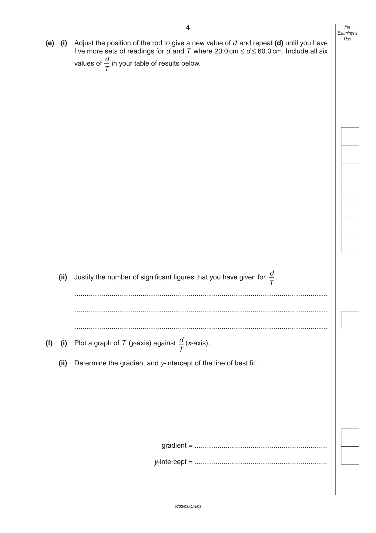 Cambridge A Level Physics 9702 2003 Oct/Nov Paper 3 · Variant 1 question paper, page 4 of 8
