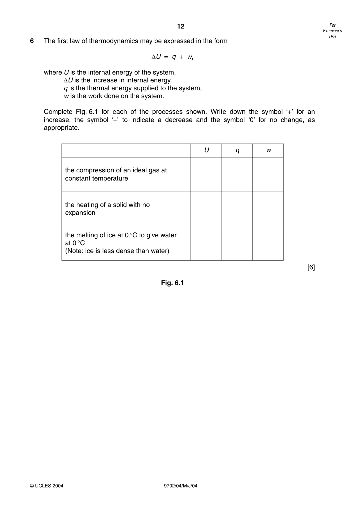 Cambridge A Level Physics 9702 2004 May/June Paper 4 · Variant 1 question paper, page 12 of 16