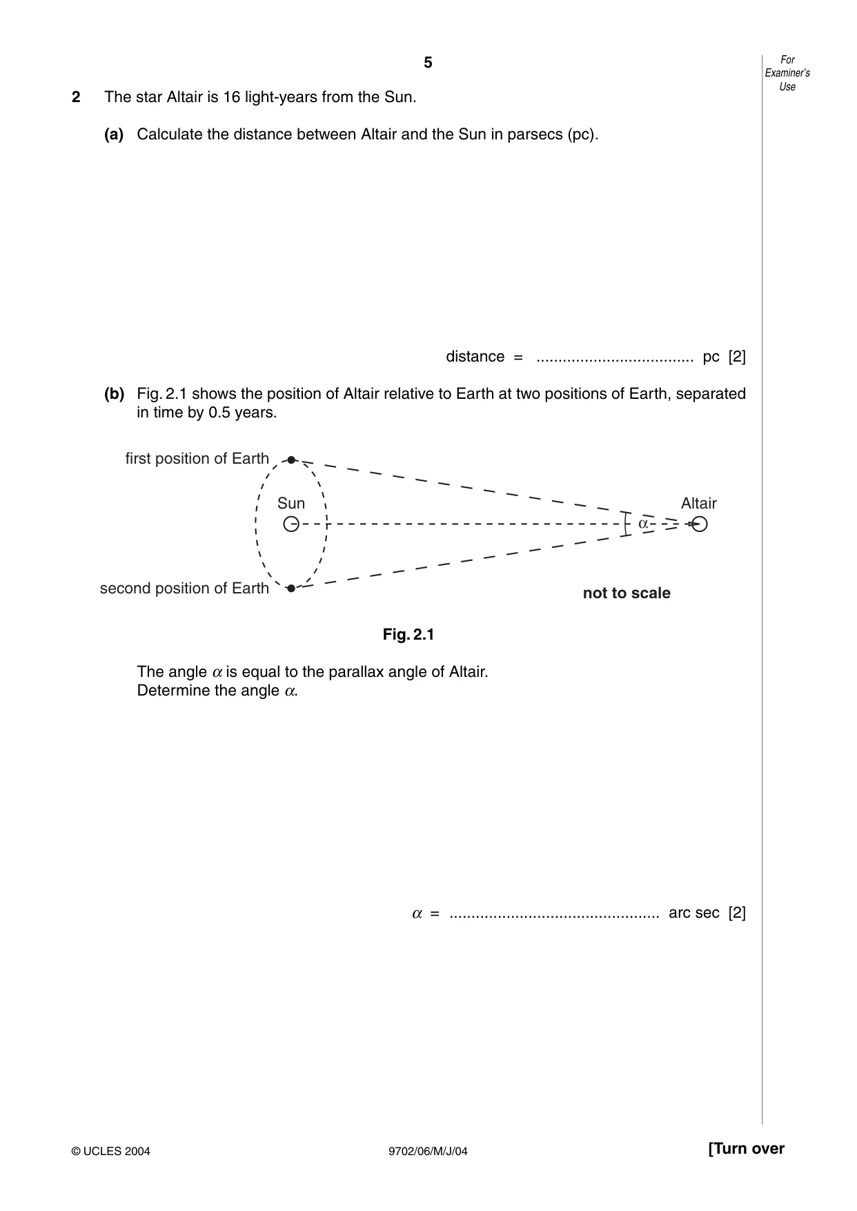 Cambridge A Level Physics 9702 2004 May/June Paper 6 · Variant 1 question paper, page 5 of 24