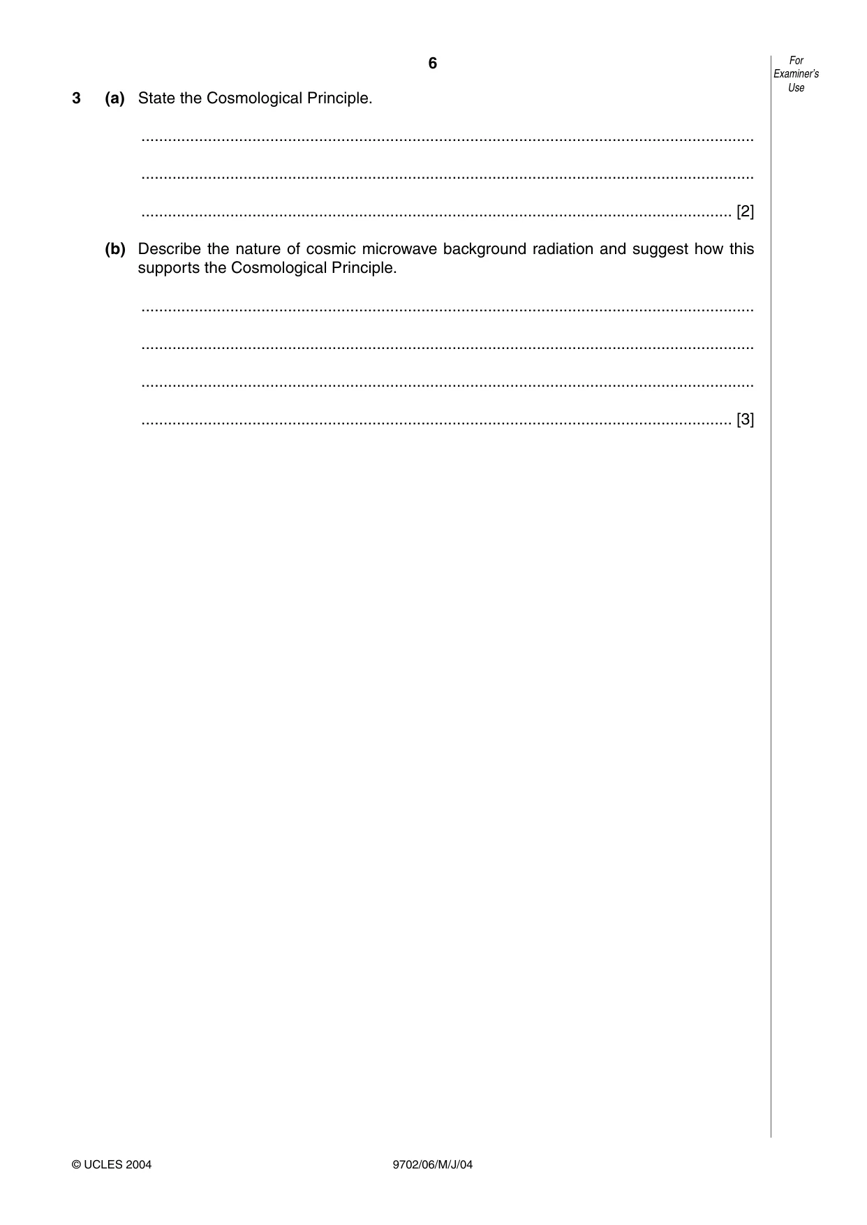 Cambridge A Level Physics 9702 2004 May/June Paper 6 · Variant 1 question paper, page 6 of 24