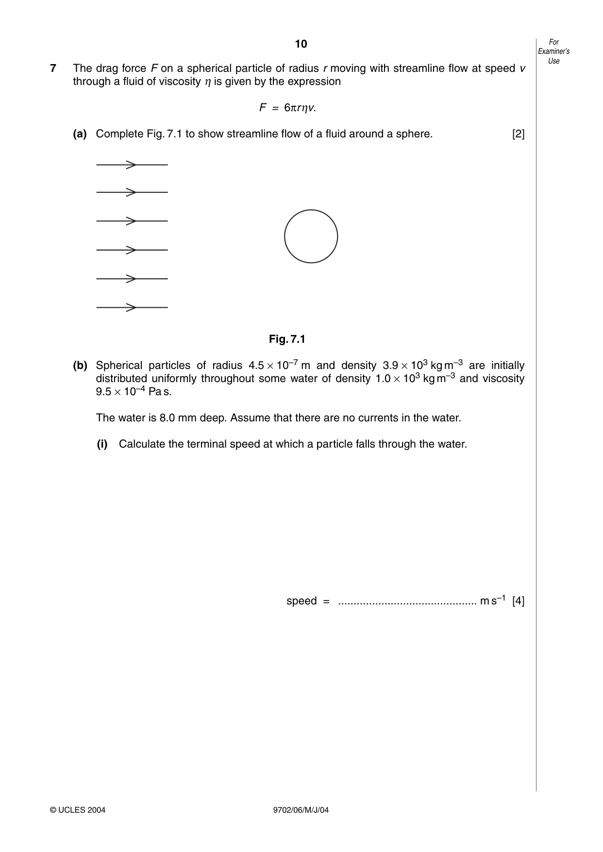 Cambridge A Level Physics 9702 2004 May/June Paper 6 · Variant 1 question paper, page 10 of 24