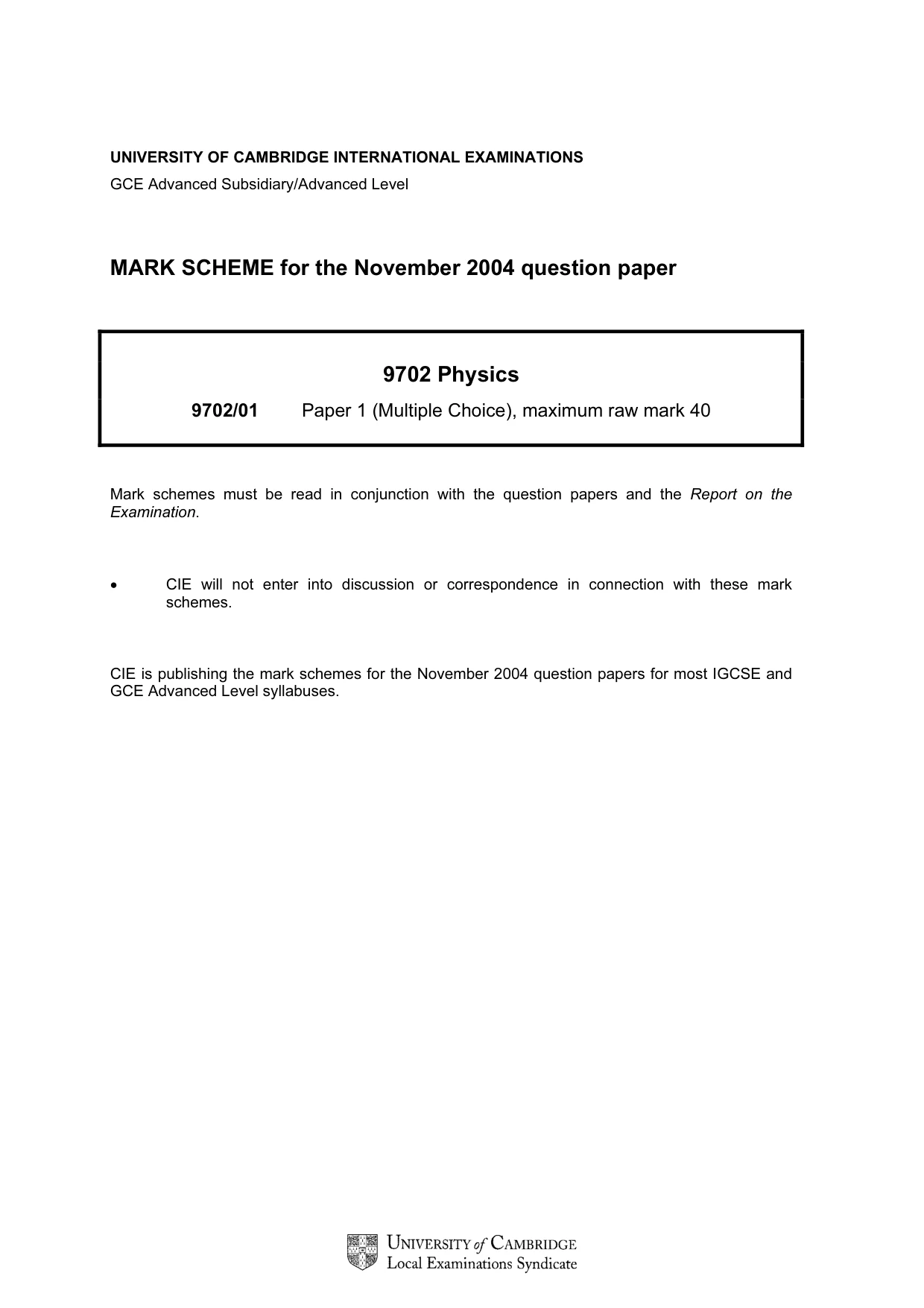 Mark scheme, page 1 of 4