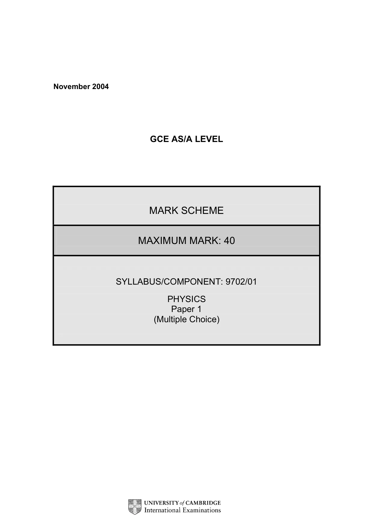Mark scheme, page 3 of 4