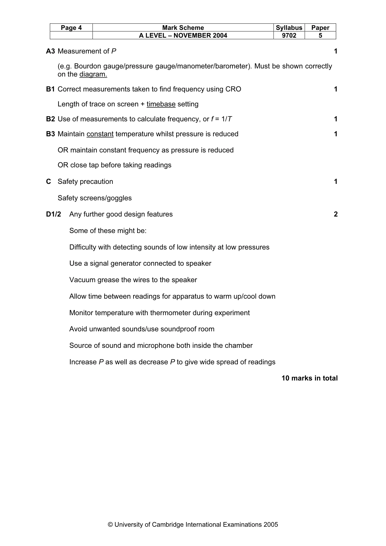 Mark scheme, page 7 of 8