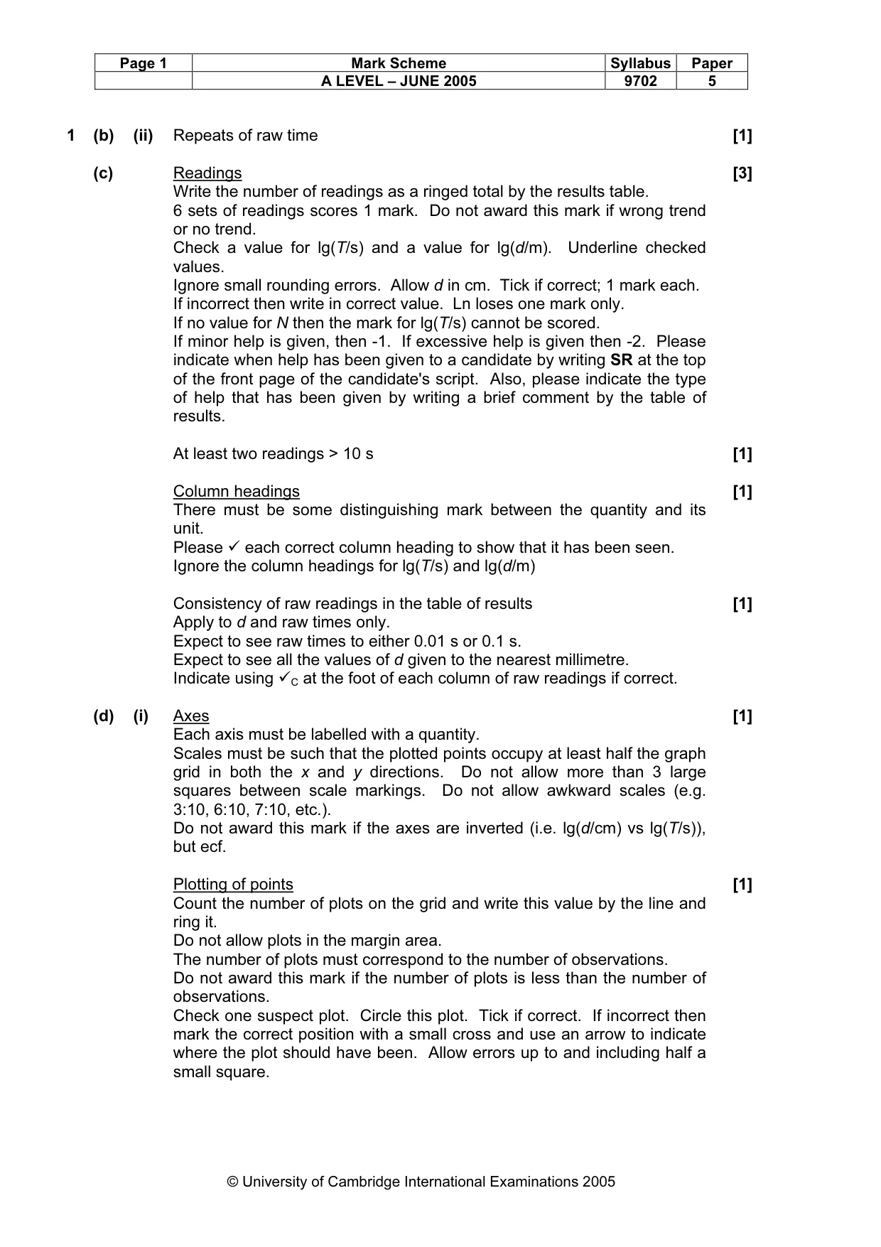 Mark scheme, page 4 of 6