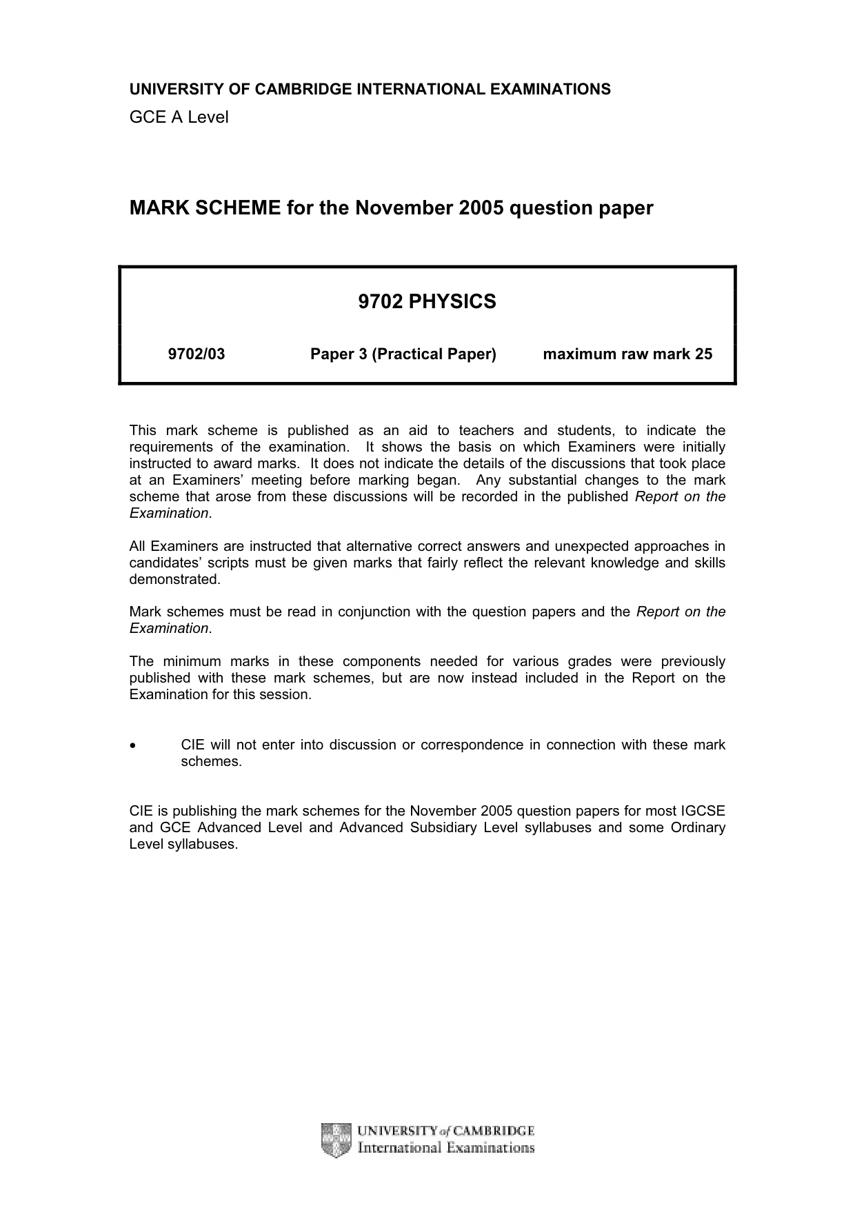 Mark scheme, page 1 of 3