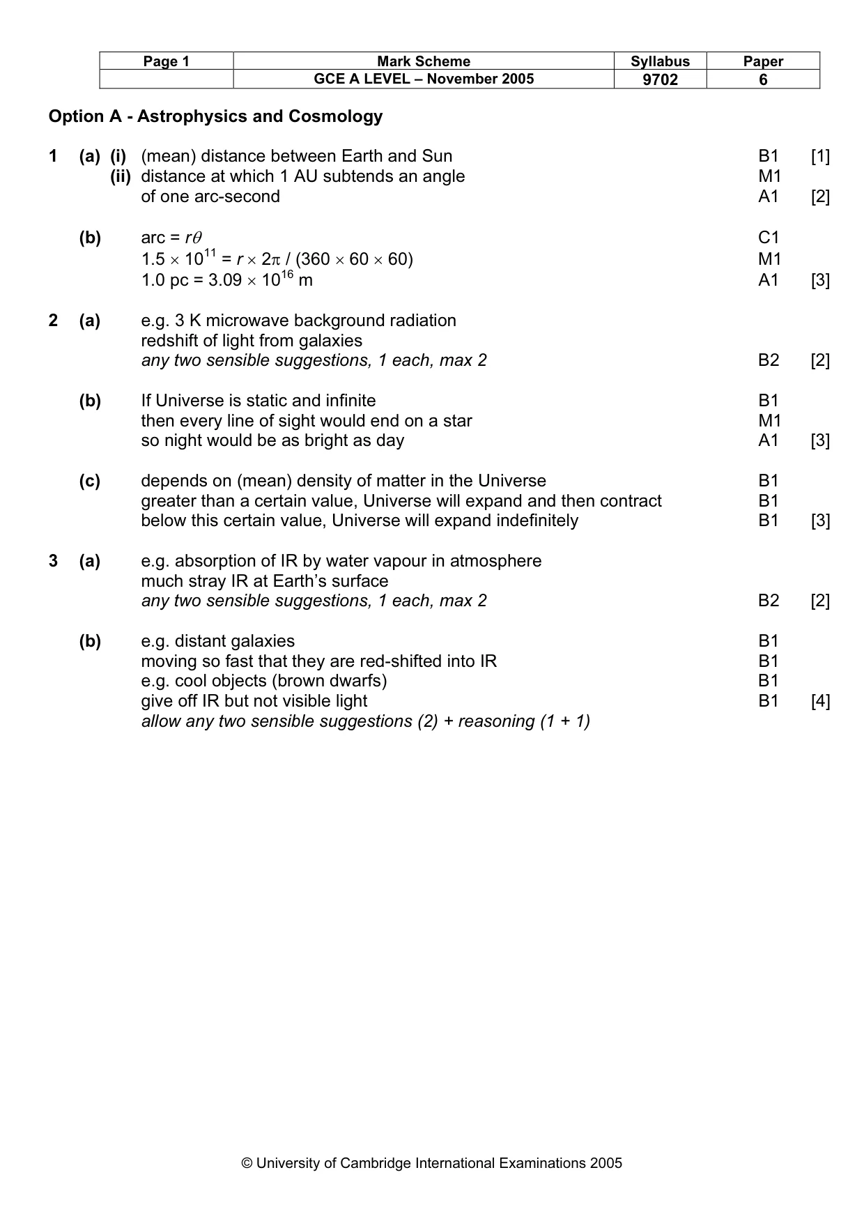 Mark scheme, page 2 of 6