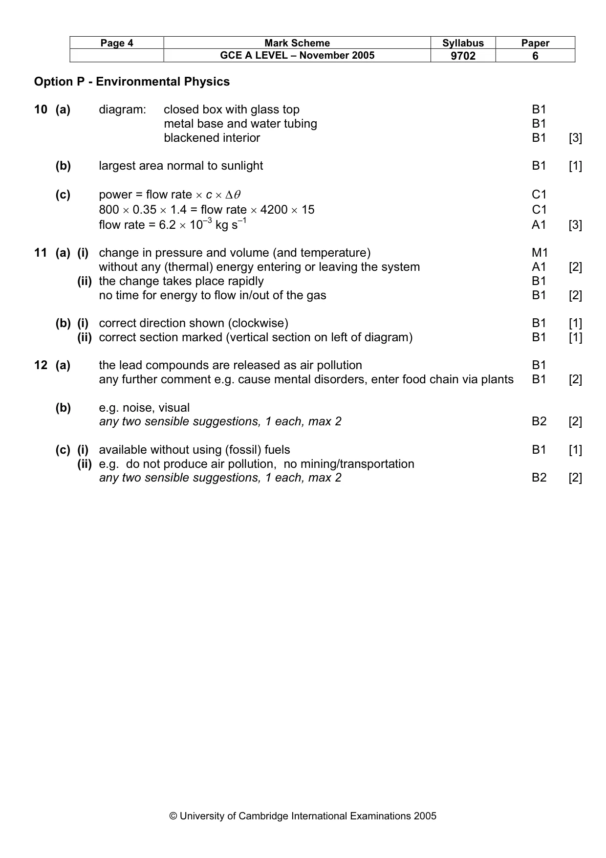 Mark scheme, page 5 of 6