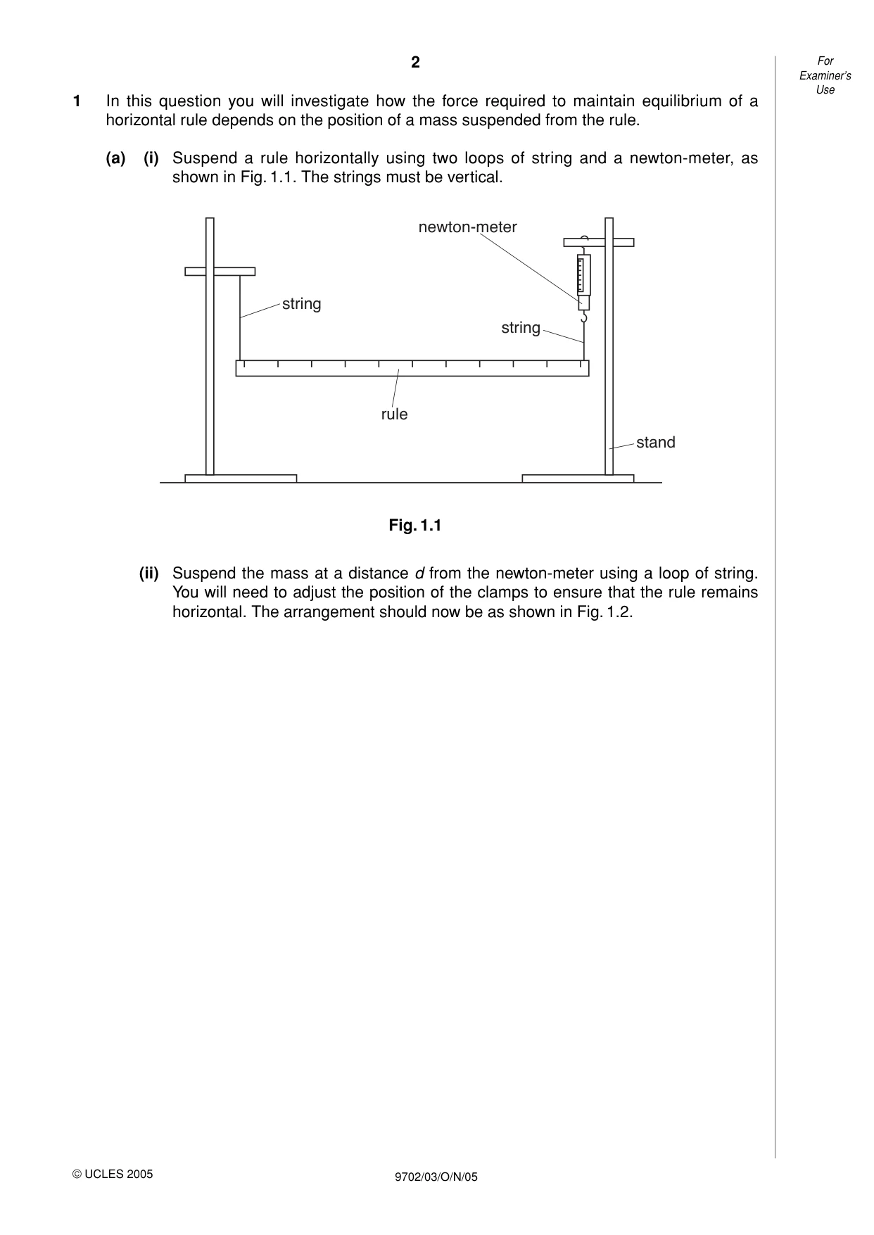 Cambridge A Level Physics 9702 2005 Oct/Nov Paper 3 · Variant 1 question paper, page 2 of 8