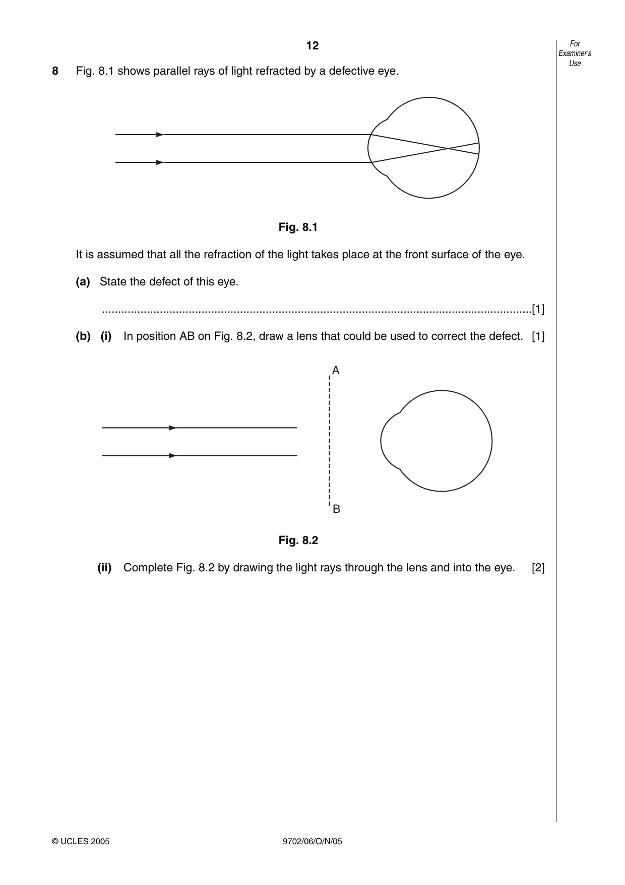 Cambridge A Level Physics 9702 2005 Oct/Nov Paper 6 · Variant 1 question paper, page 12 of 20