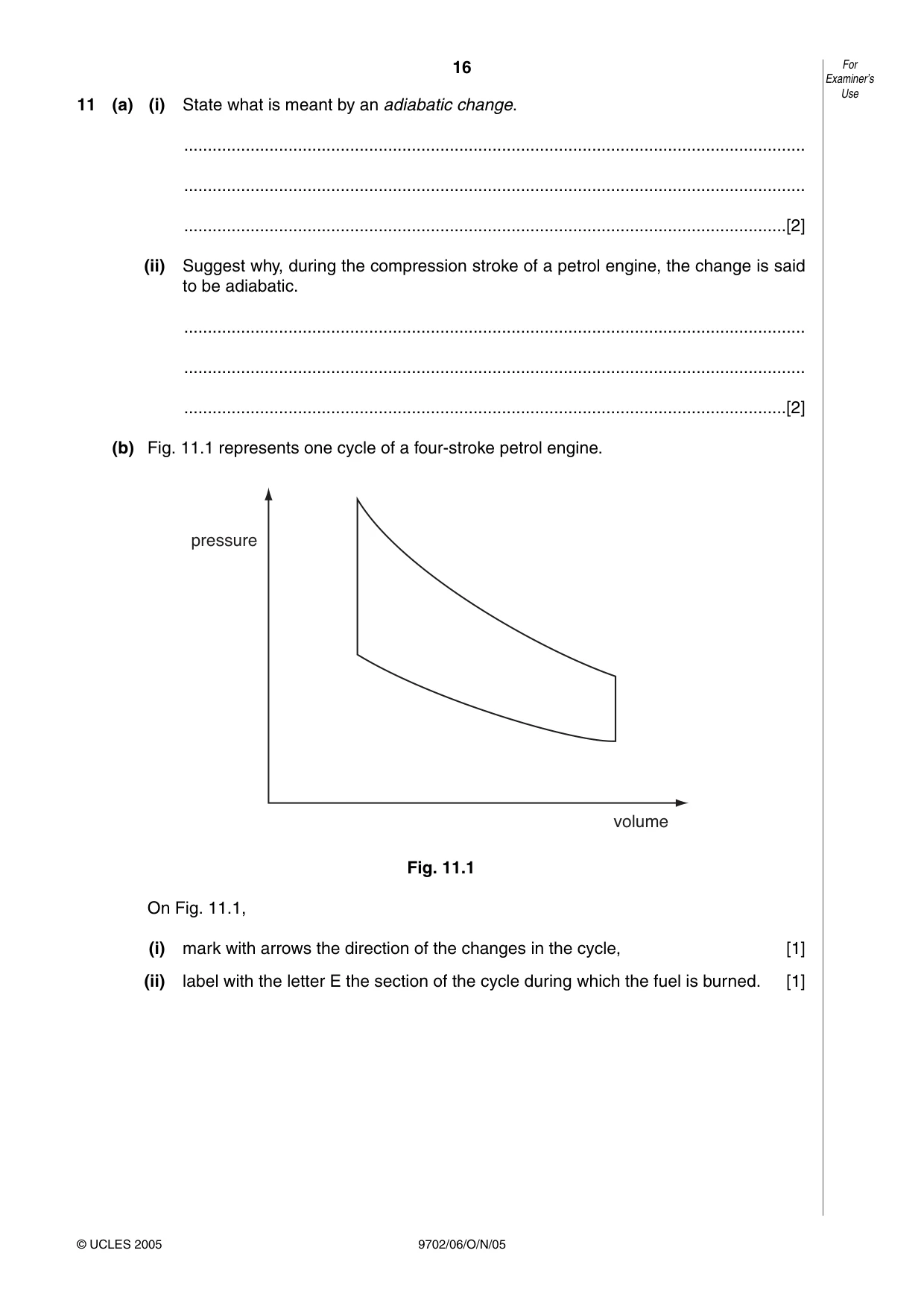 Cambridge A Level Physics 9702 2005 Oct/Nov Paper 6 · Variant 1 question paper, page 16 of 20