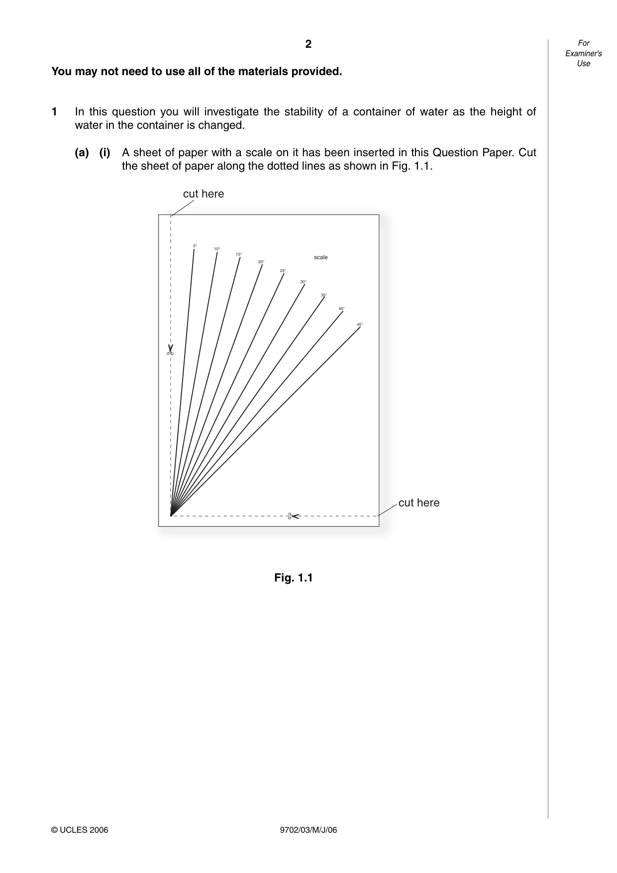 Cambridge A Level Physics 9702 2006 May/June Paper 3 · Variant 1 question paper, page 2 of 12