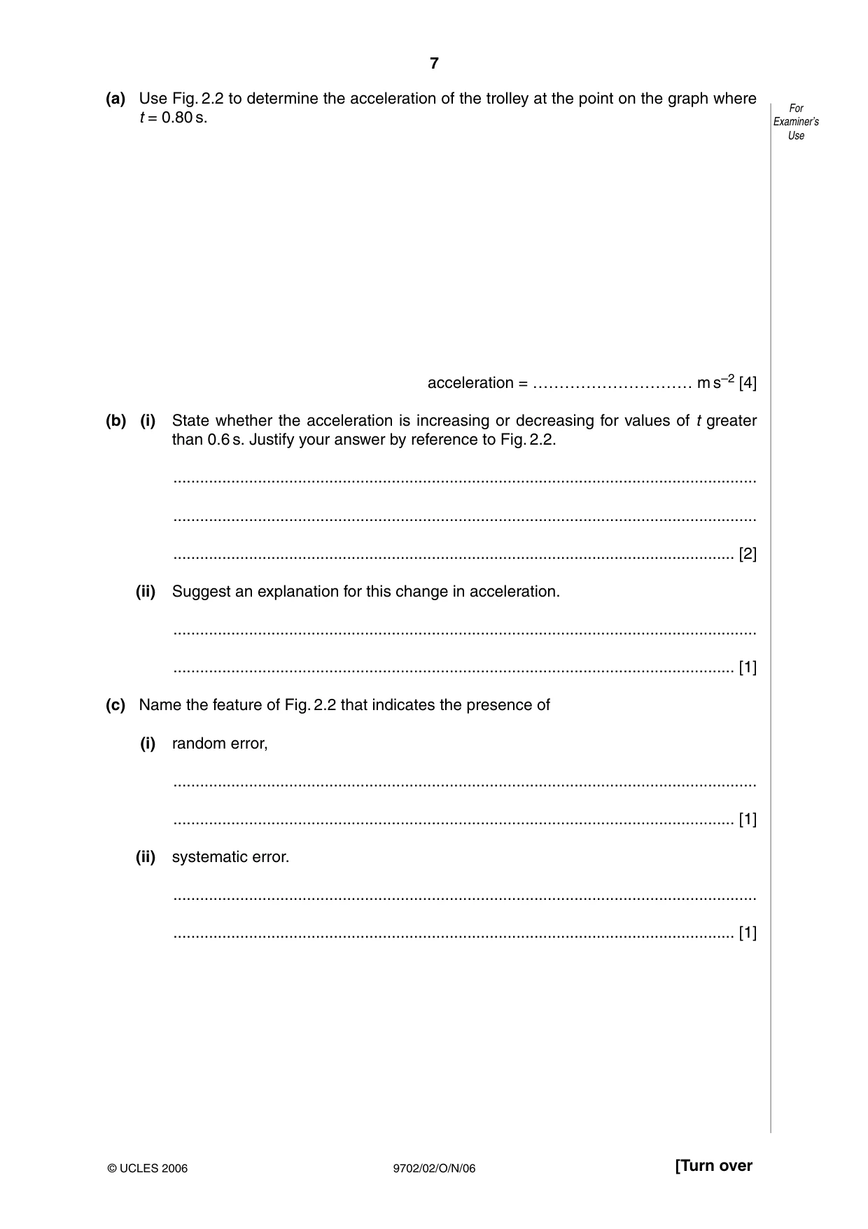 Cambridge A Level Physics 9702 2006 Oct/Nov Paper 2 · Variant 1 question paper, page 7 of 16