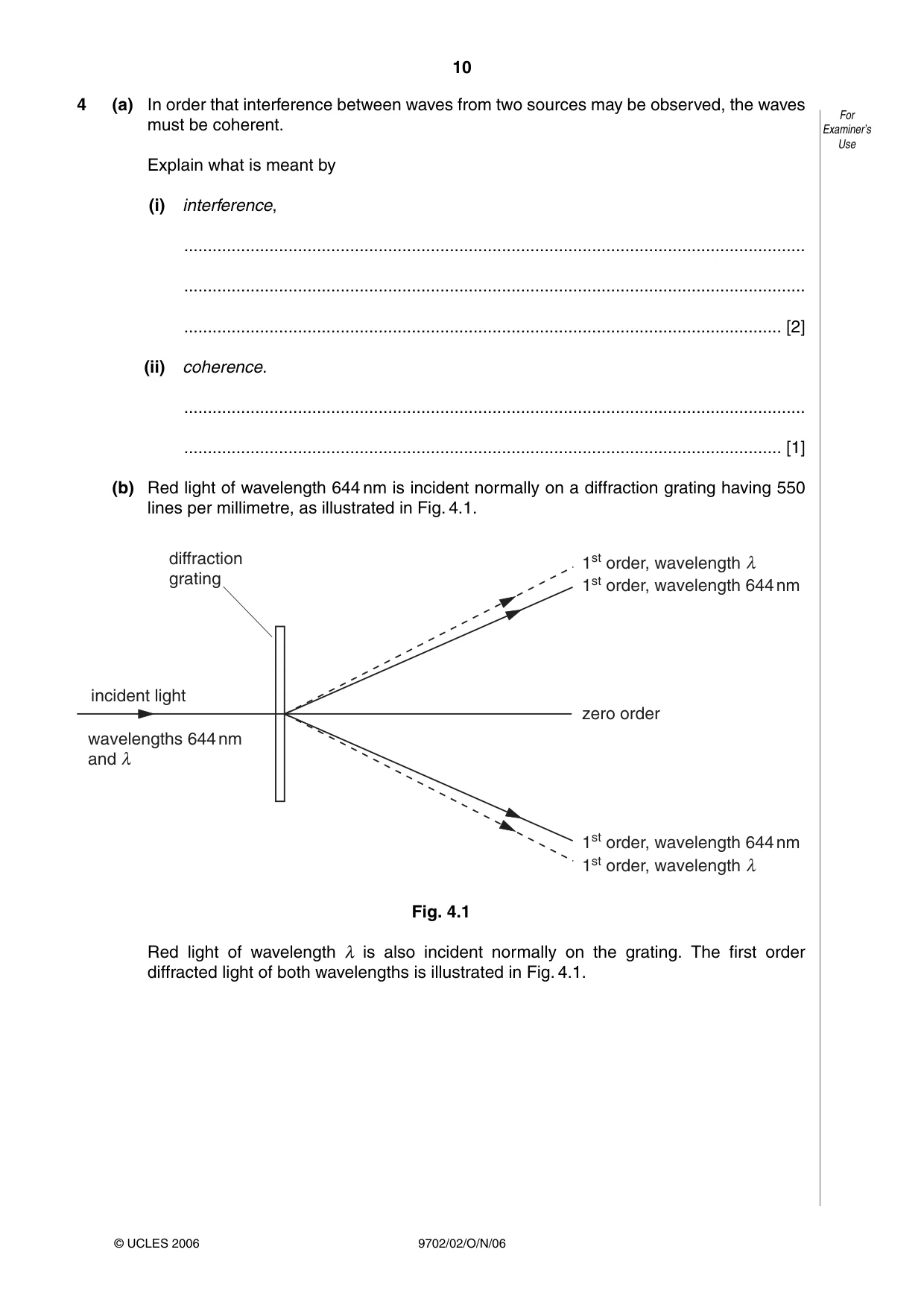 Cambridge A Level Physics 9702 2006 Oct/Nov Paper 2 · Variant 1 question paper, page 10 of 16
