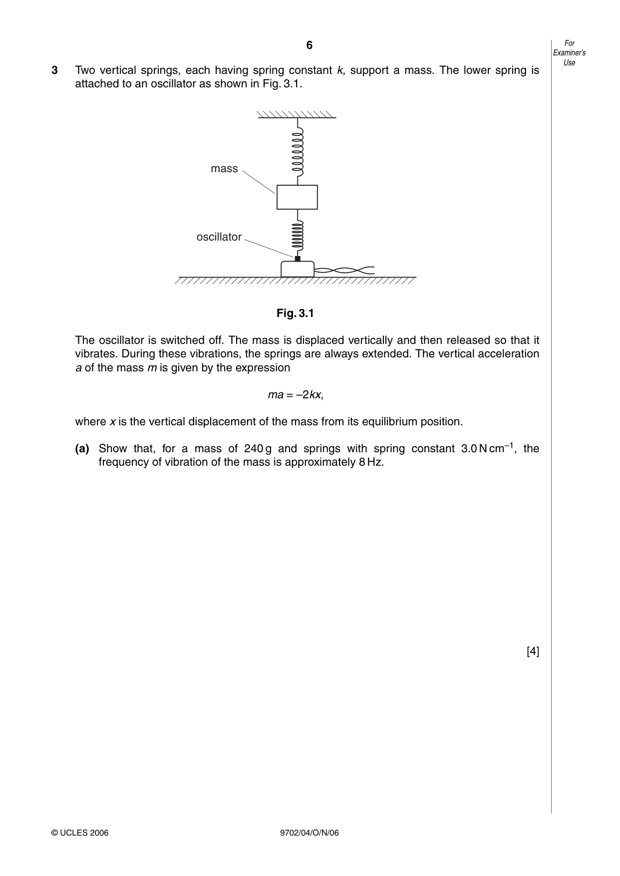 Cambridge A Level Physics 9702 2006 Oct/Nov Paper 4 · Variant 1 question paper, page 6 of 16