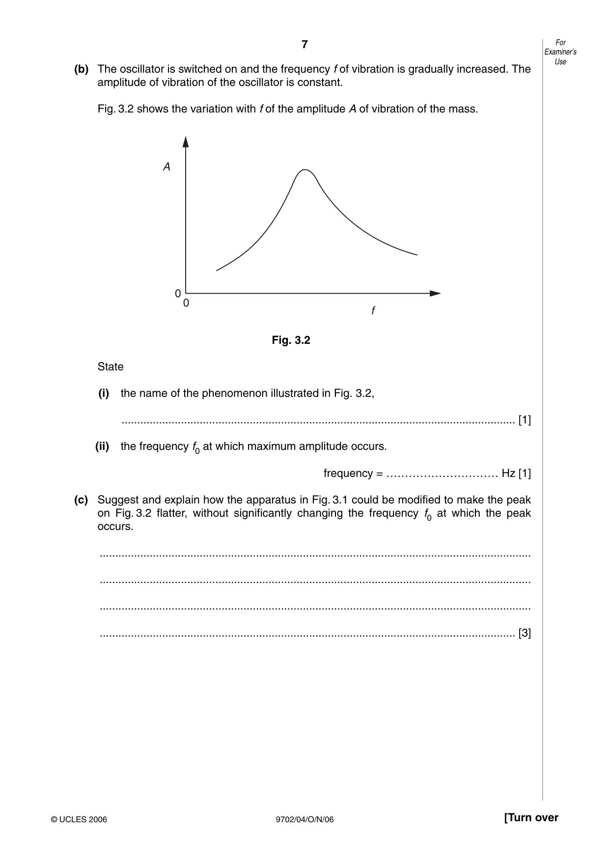 Cambridge A Level Physics 9702 2006 Oct/Nov Paper 4 · Variant 1 question paper, page 7 of 16