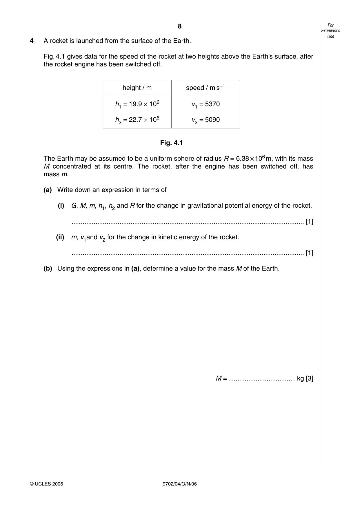 Cambridge A Level Physics 9702 2006 Oct/Nov Paper 4 · Variant 1 question paper, page 8 of 16