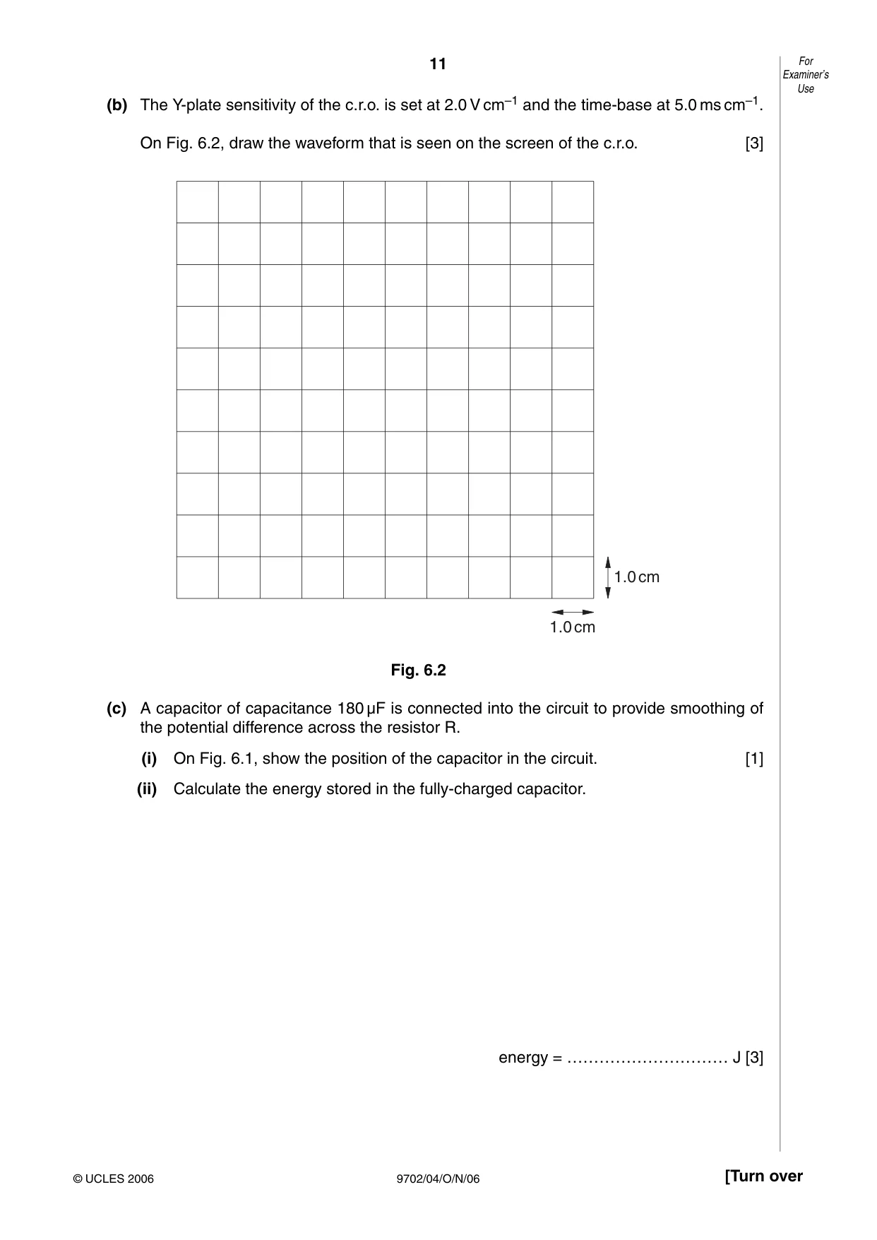 Cambridge A Level Physics 9702 2006 Oct/Nov Paper 4 · Variant 1 question paper, page 11 of 16